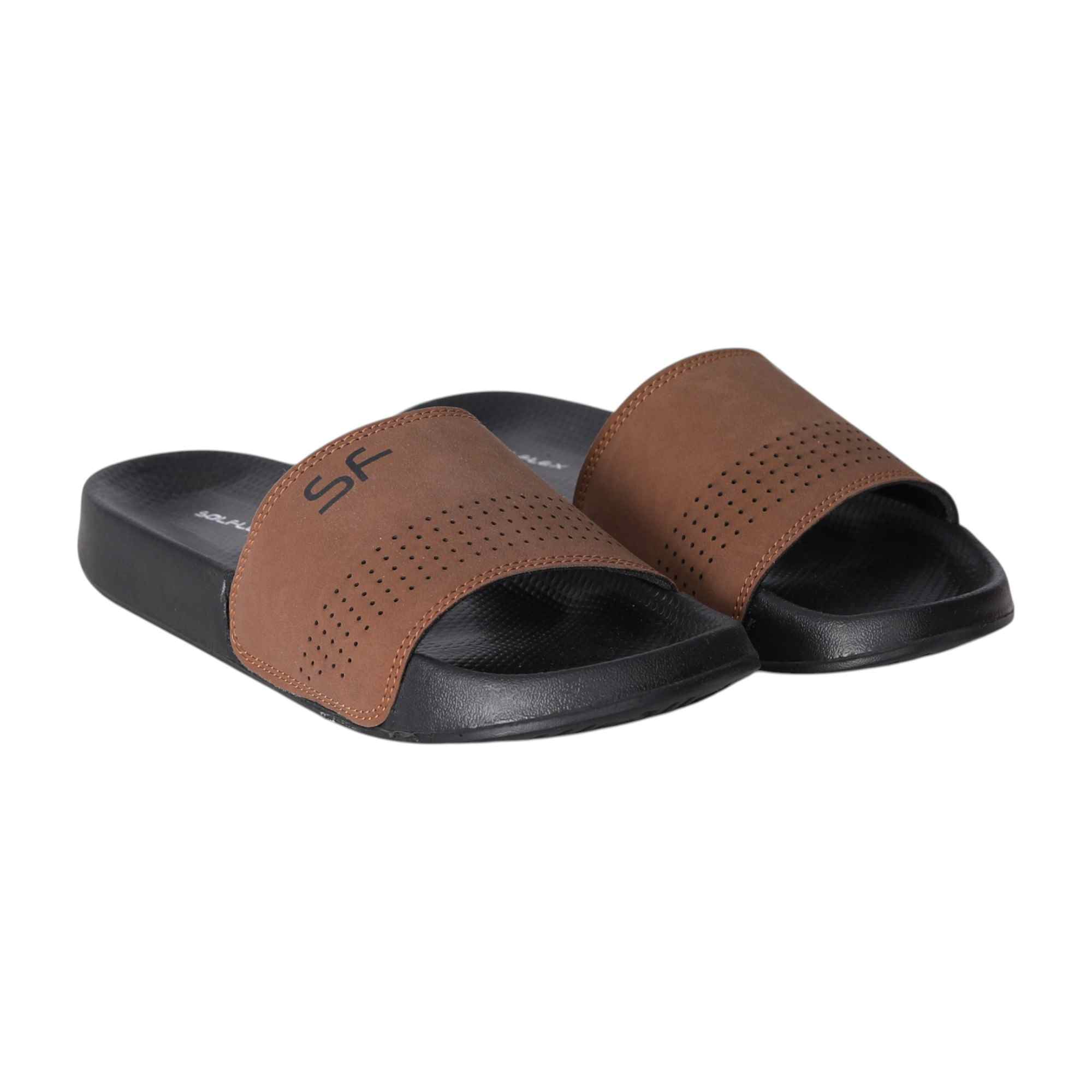 Men Brown Urban Sliders
