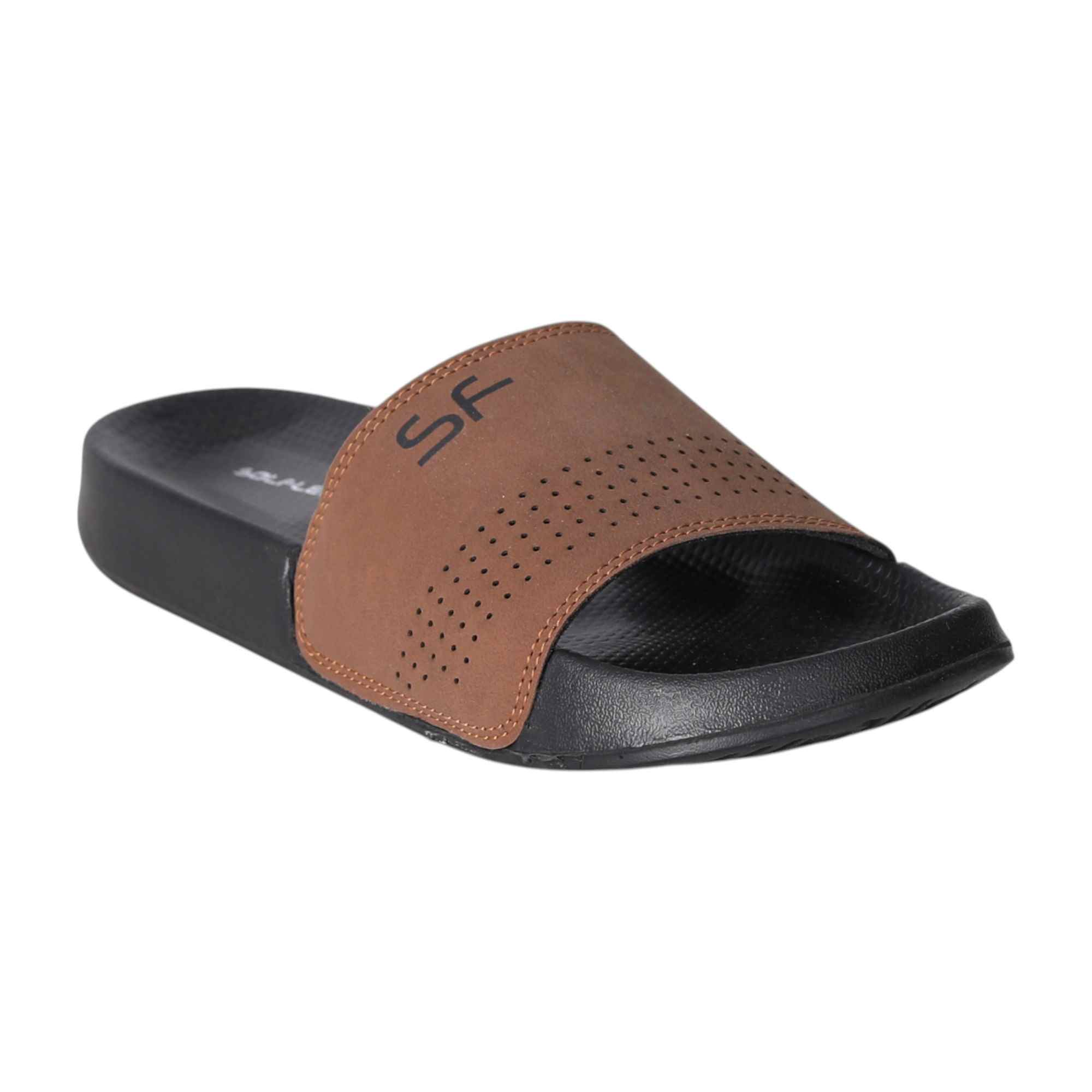 Men Brown Urban Sliders