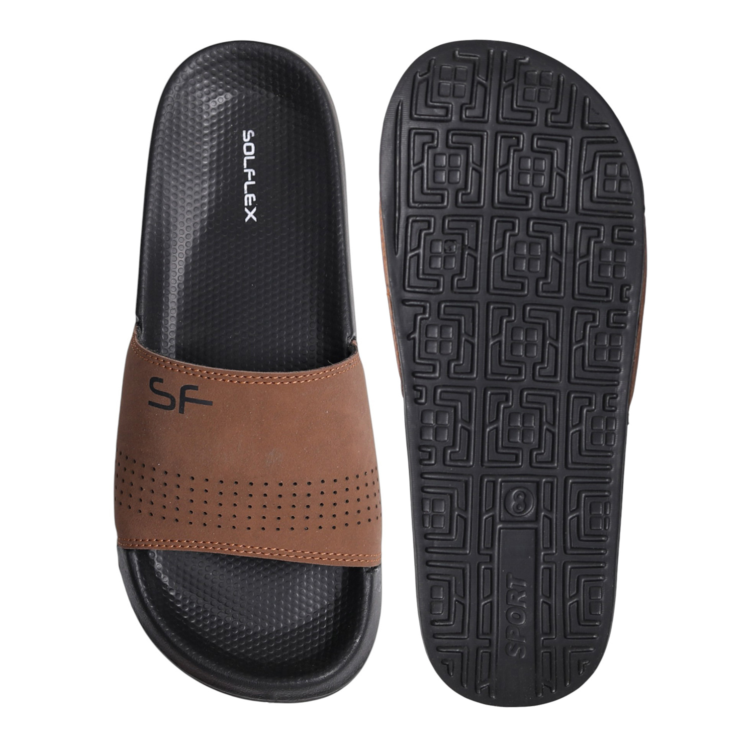 Men Brown Urban Sliders