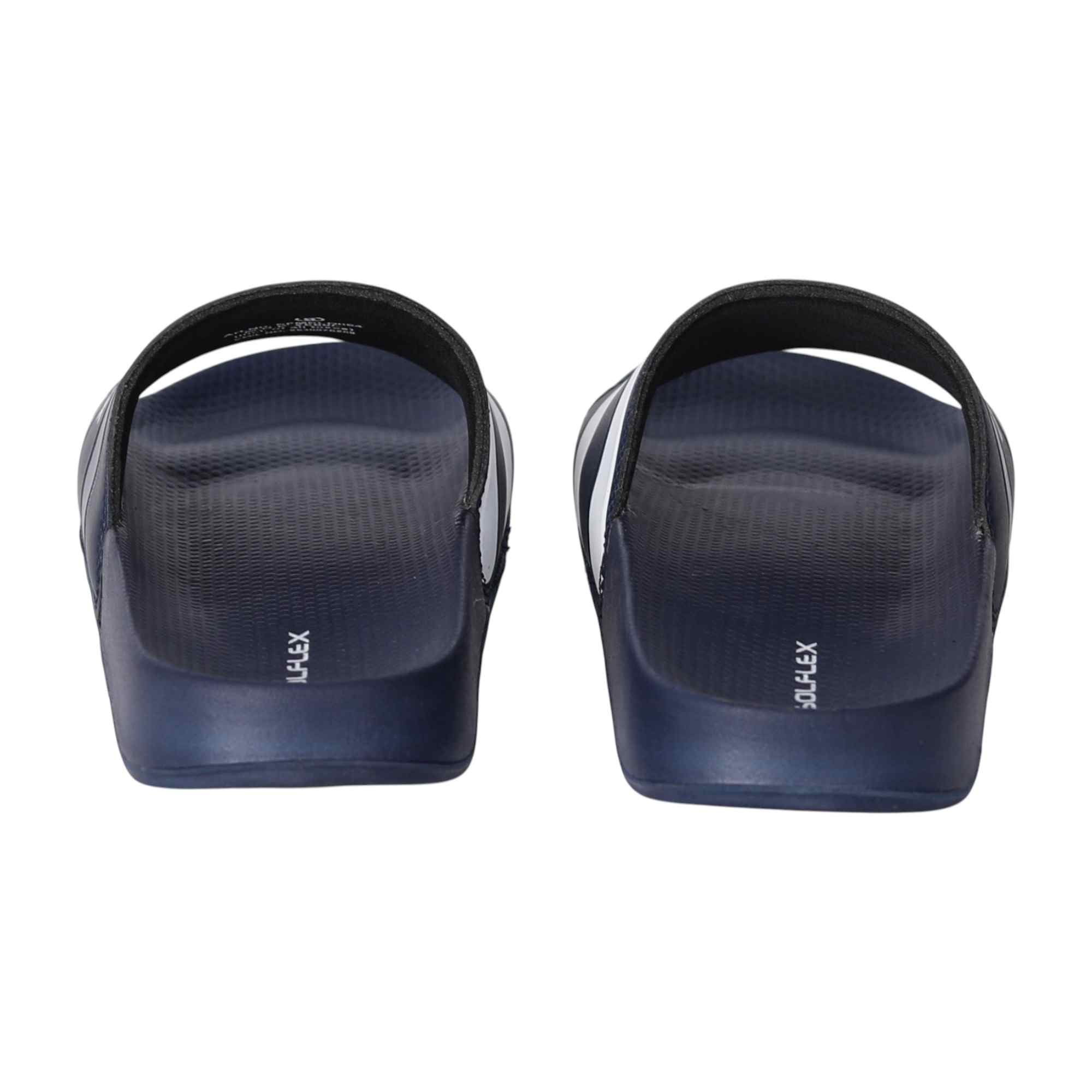 Men Navy Striped Sport Slides