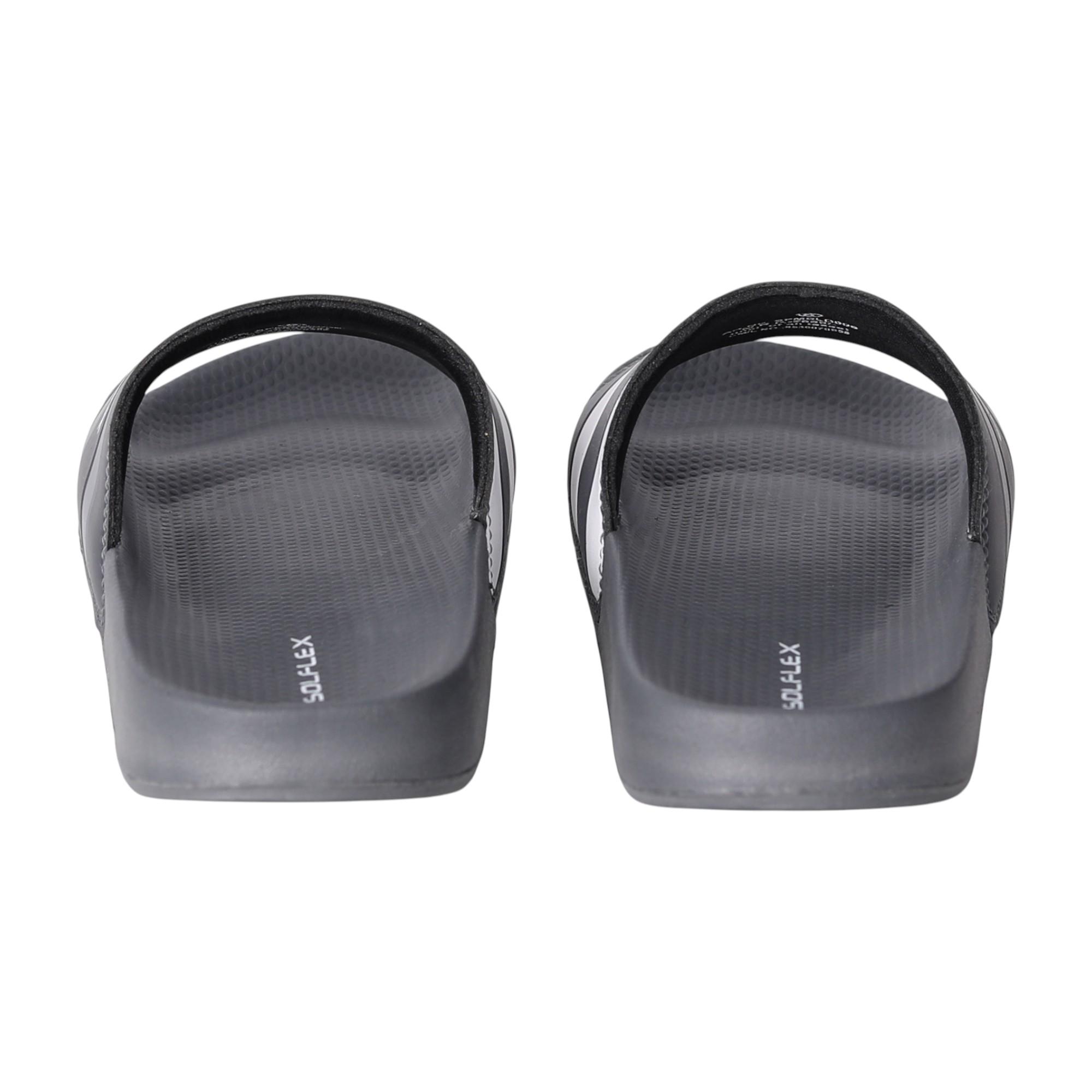 Men Grey Striped Sport Slides