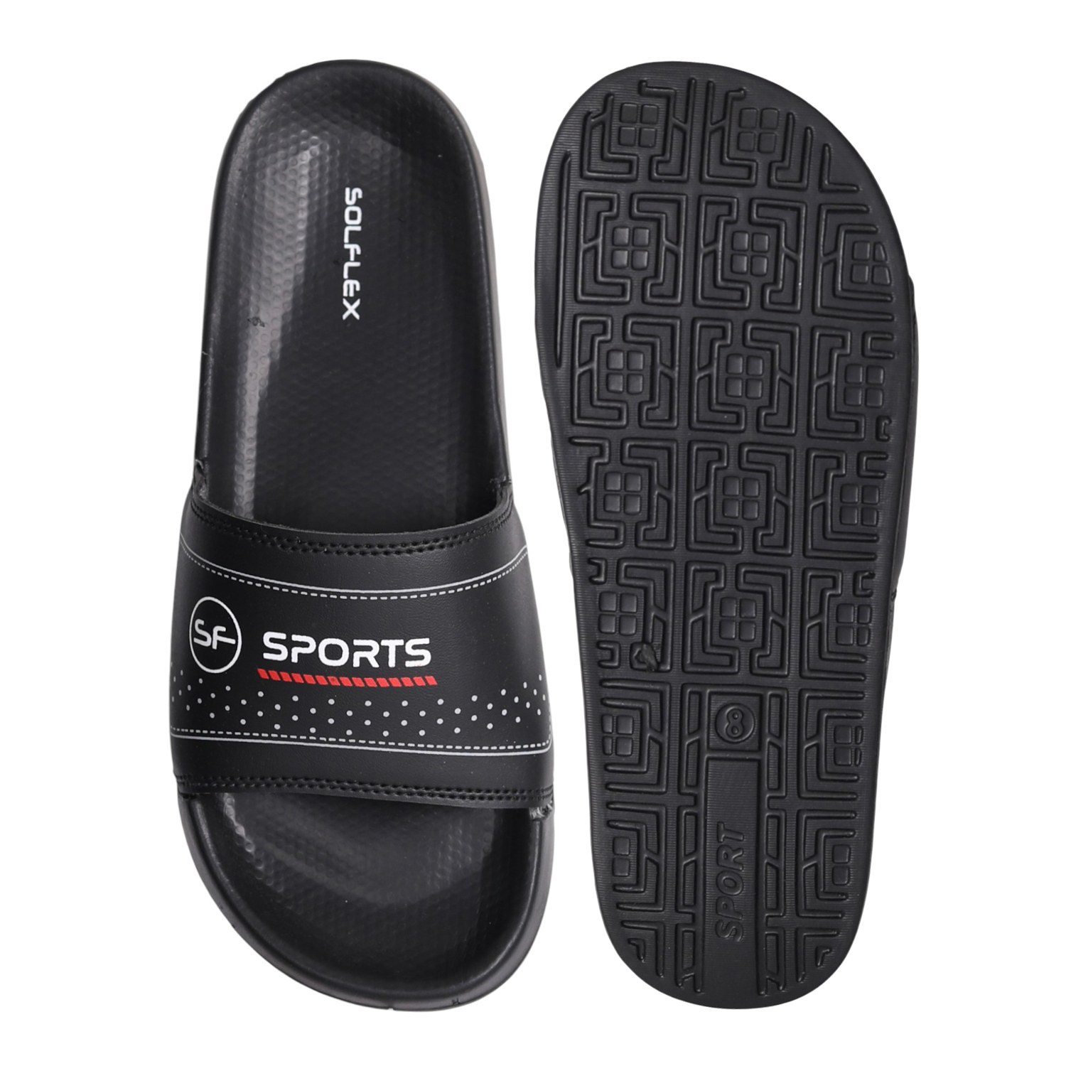 Men Black Performance Sport Slides