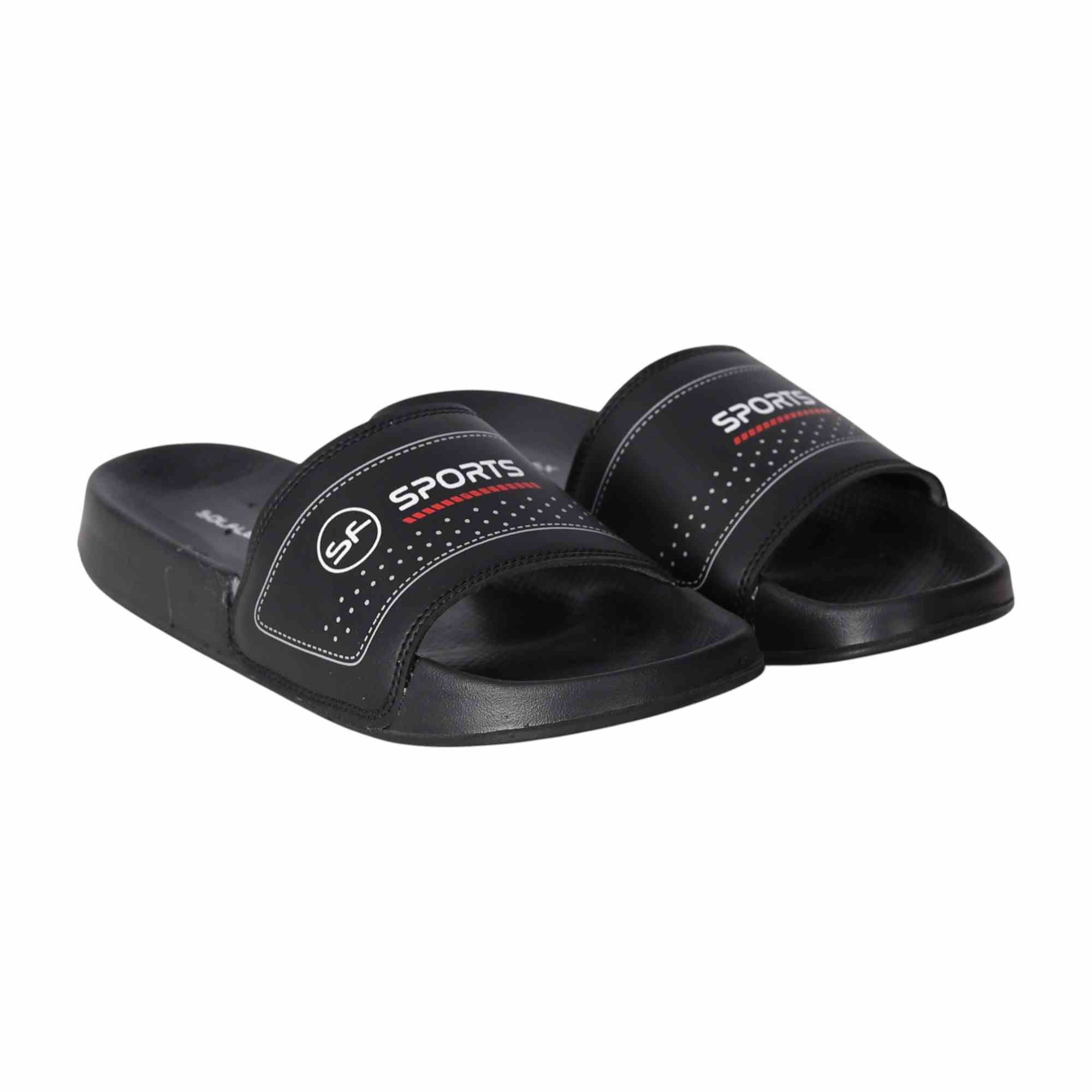 Men Black Performance Sport Slides