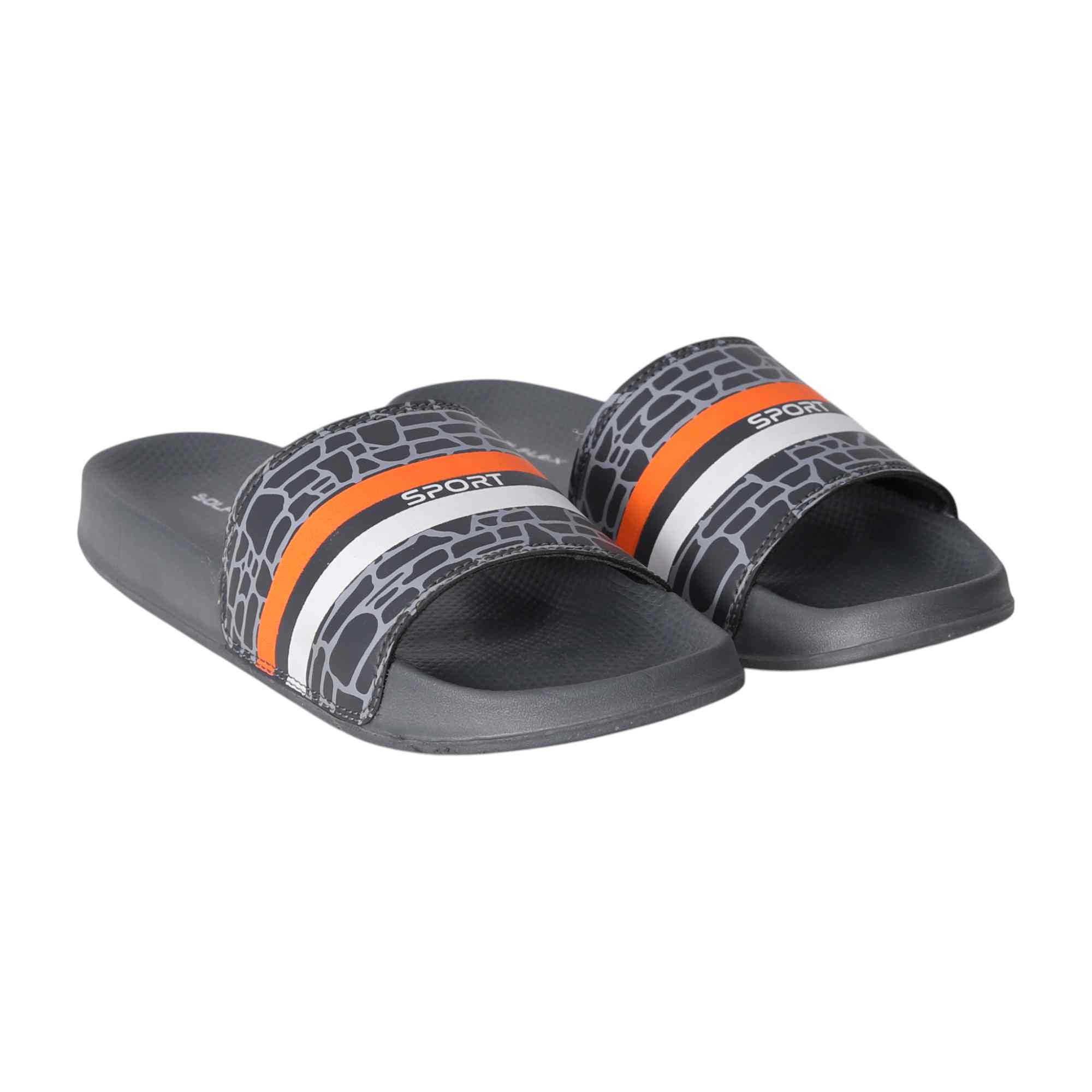 Men Grey Pulse Stripe Slides