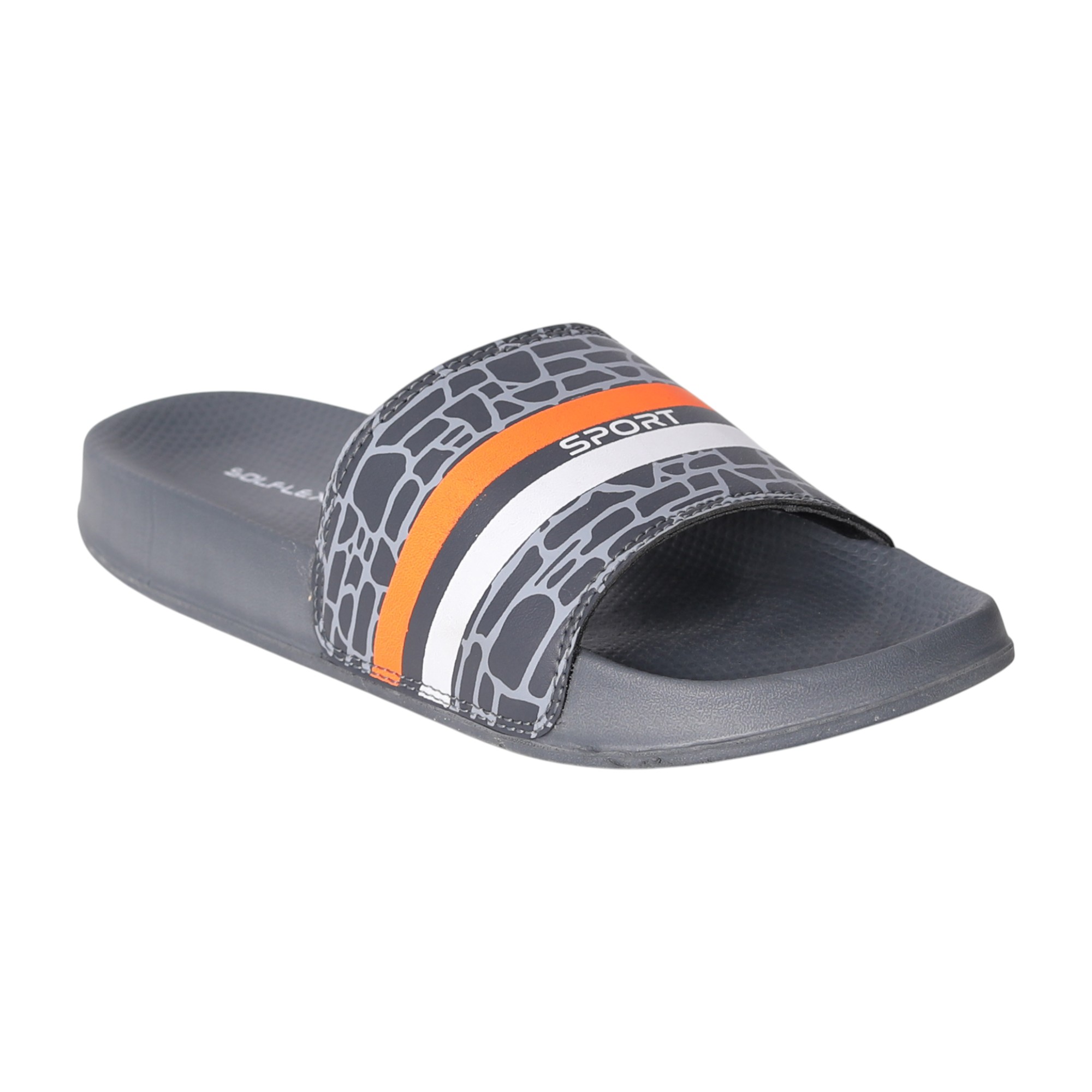 Men Grey Pulse Stripe Slides