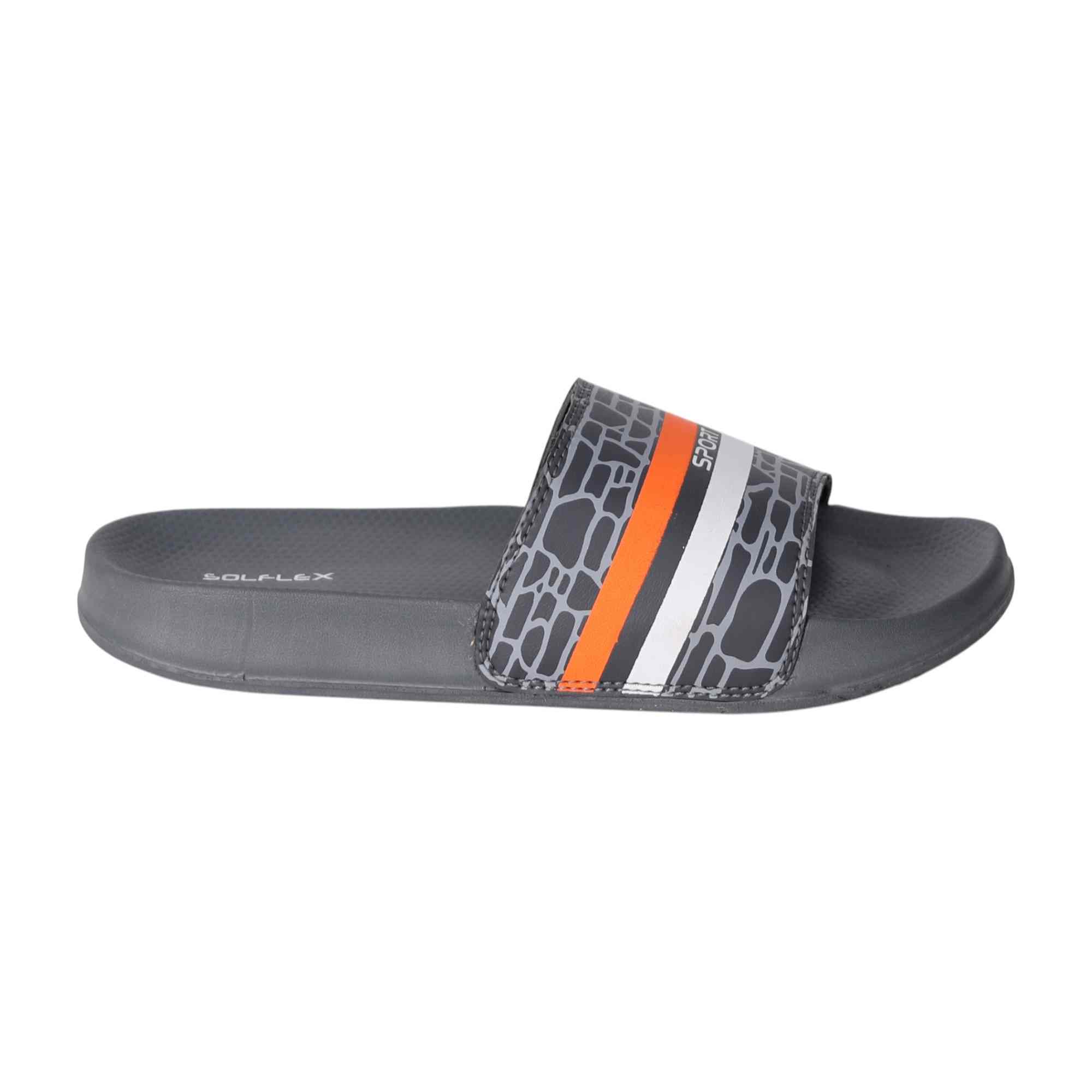 Men Grey Pulse Stripe Slides