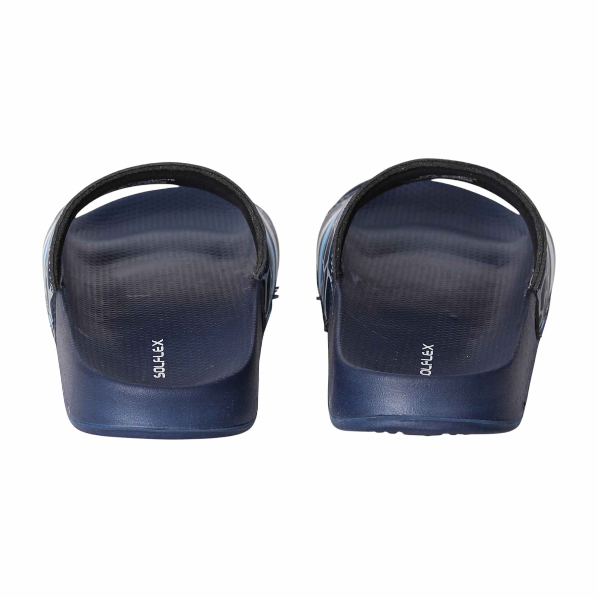 Men Navy Pulse Stripe Slides