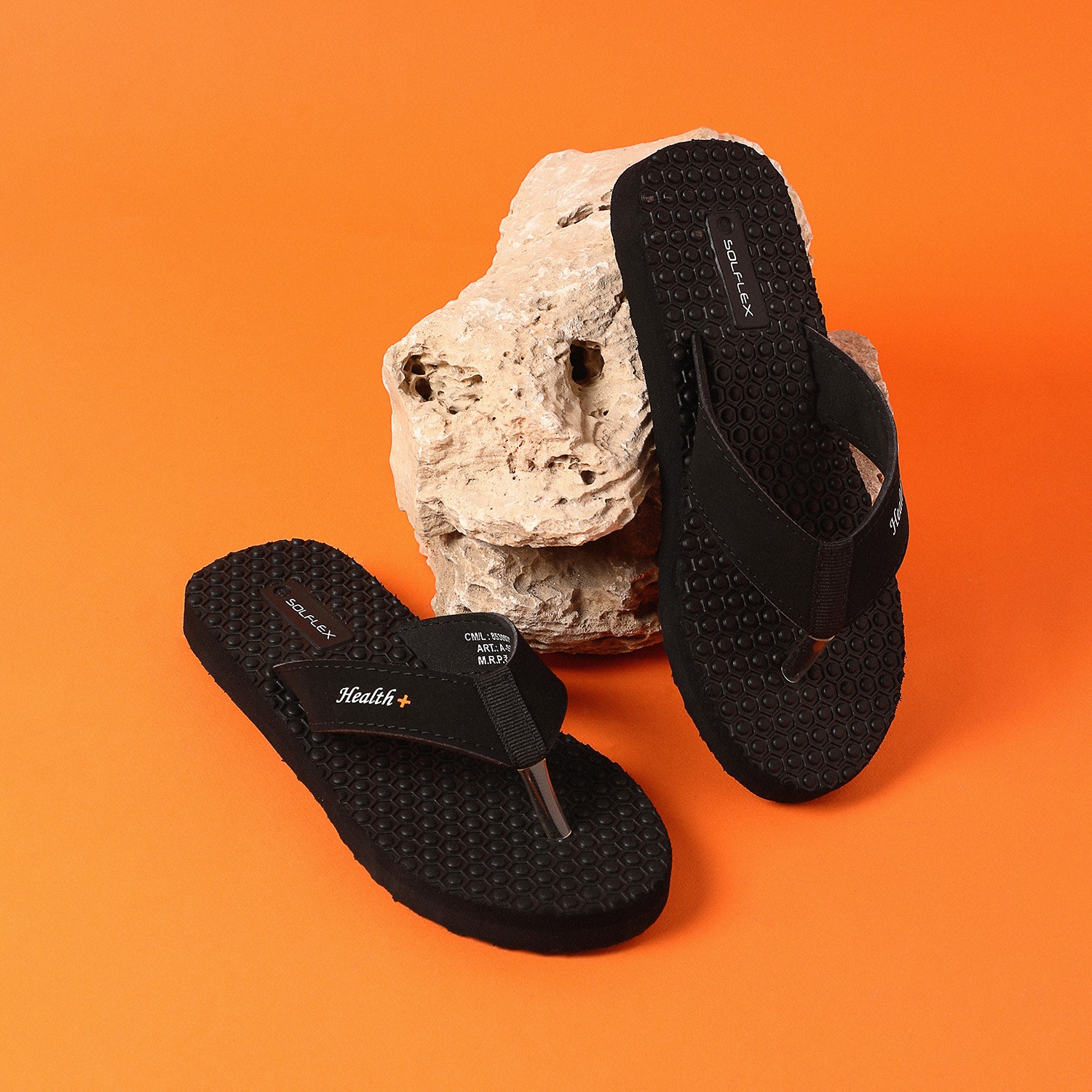 Solflex Women Black Flip Flops