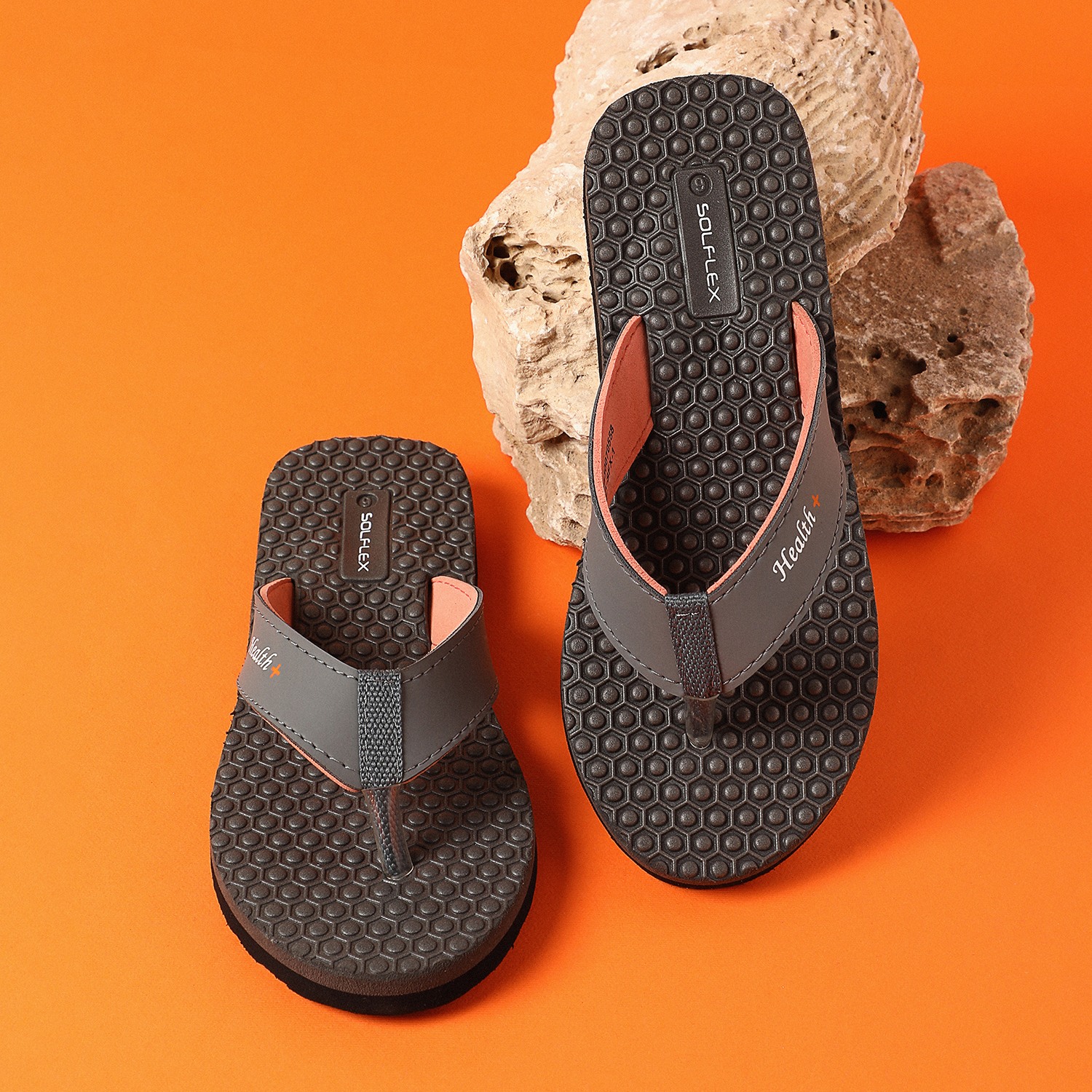 Solflex Women Grey Flip Flops