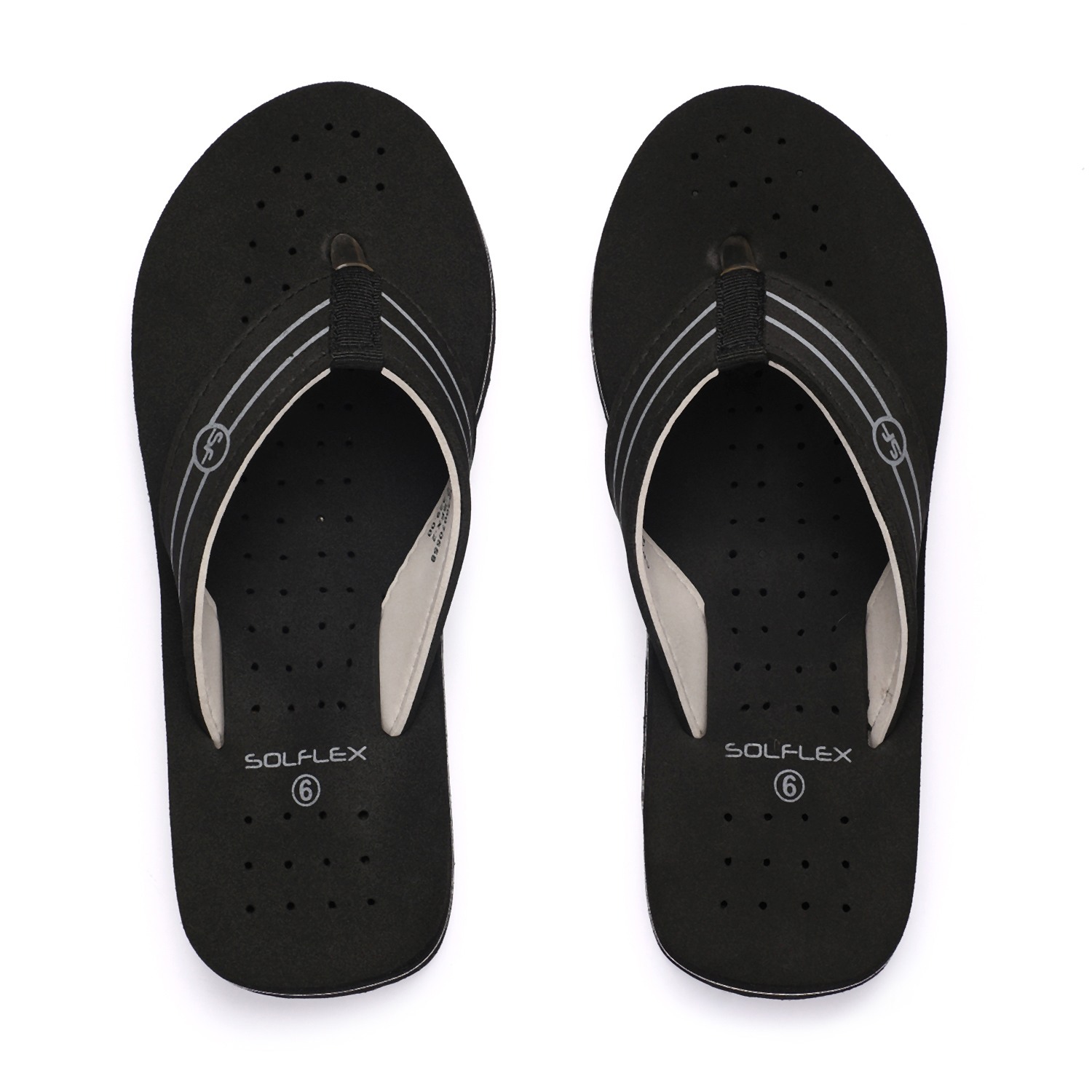 Solflex Women Black Flip Flops