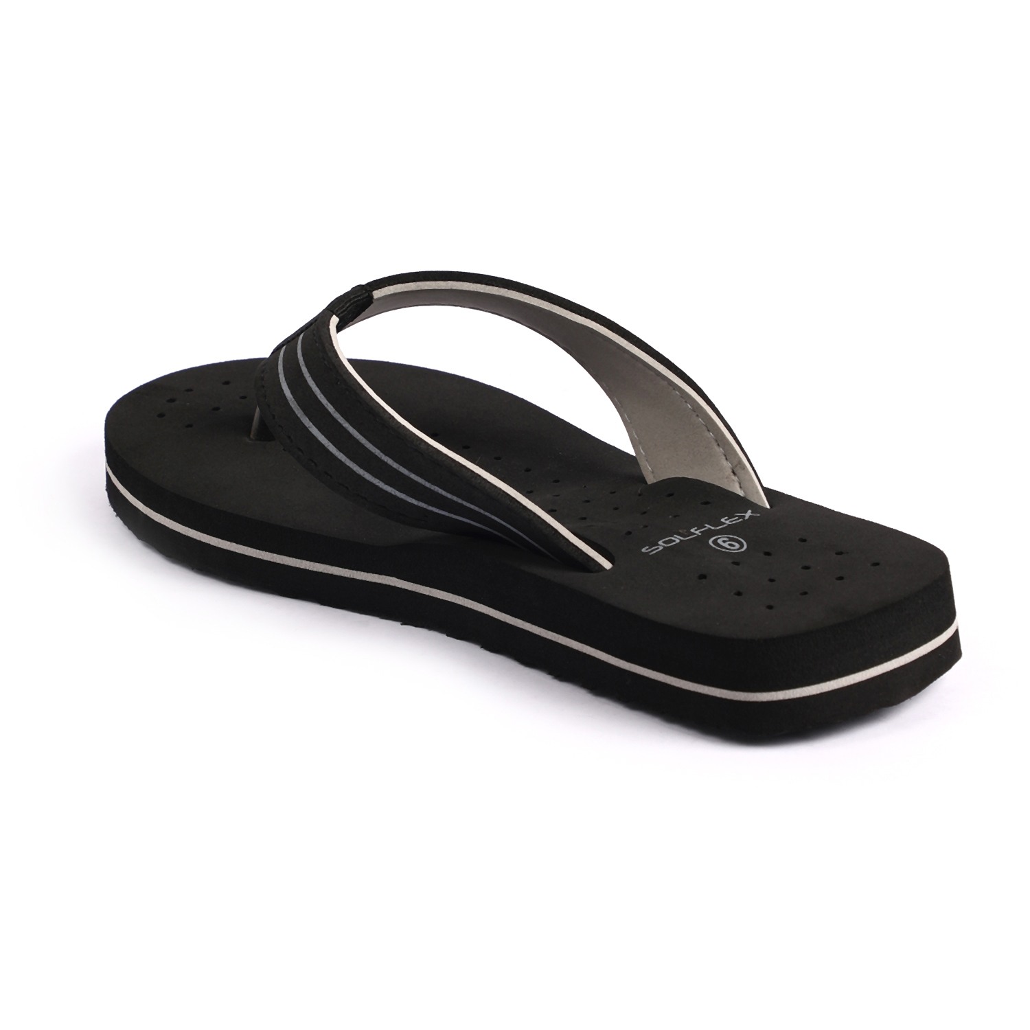 Solflex Women Black Flip Flops