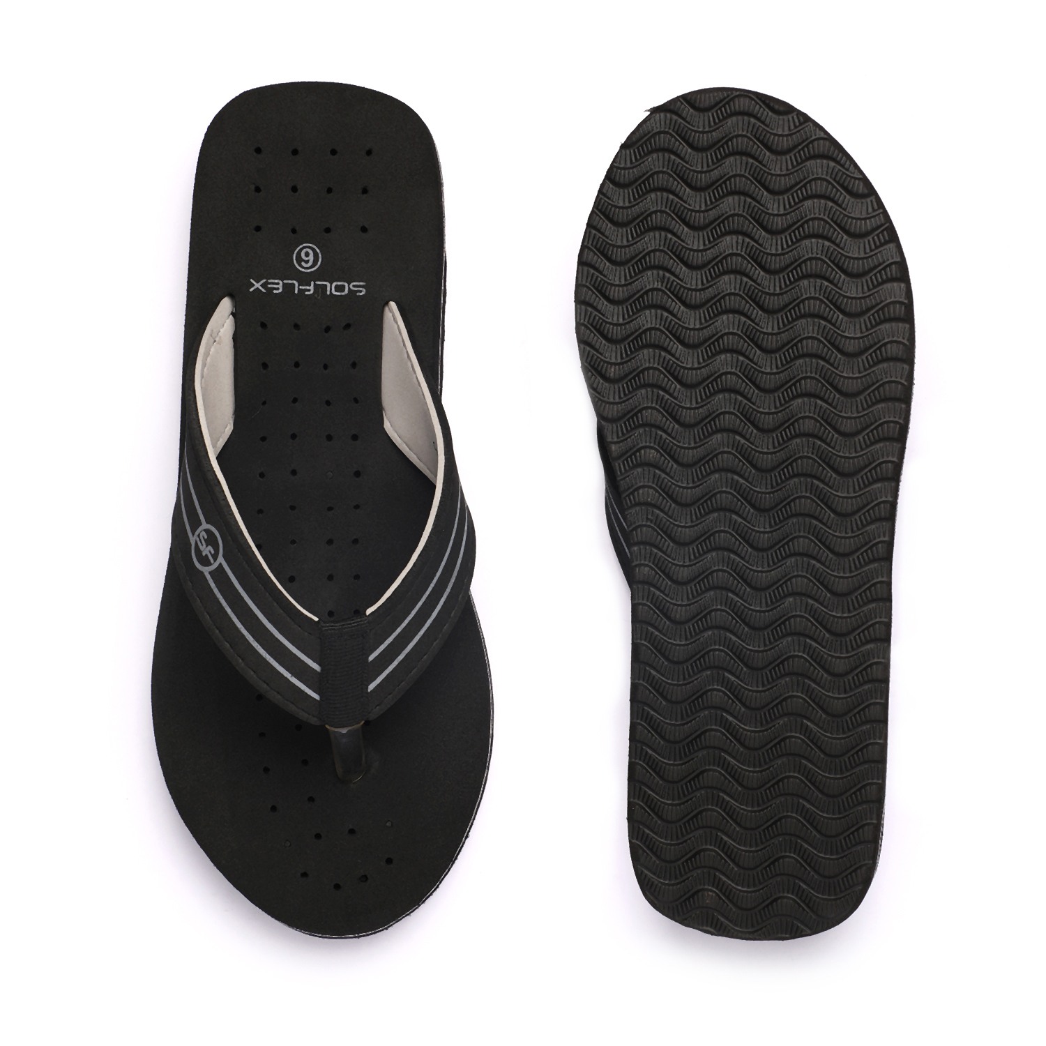 Solflex Women Black Flip Flops