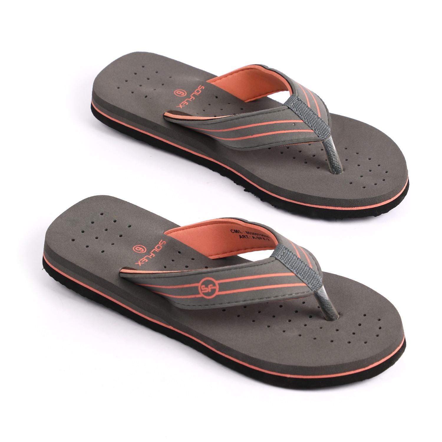 Solflex Women Grey Flip Flops