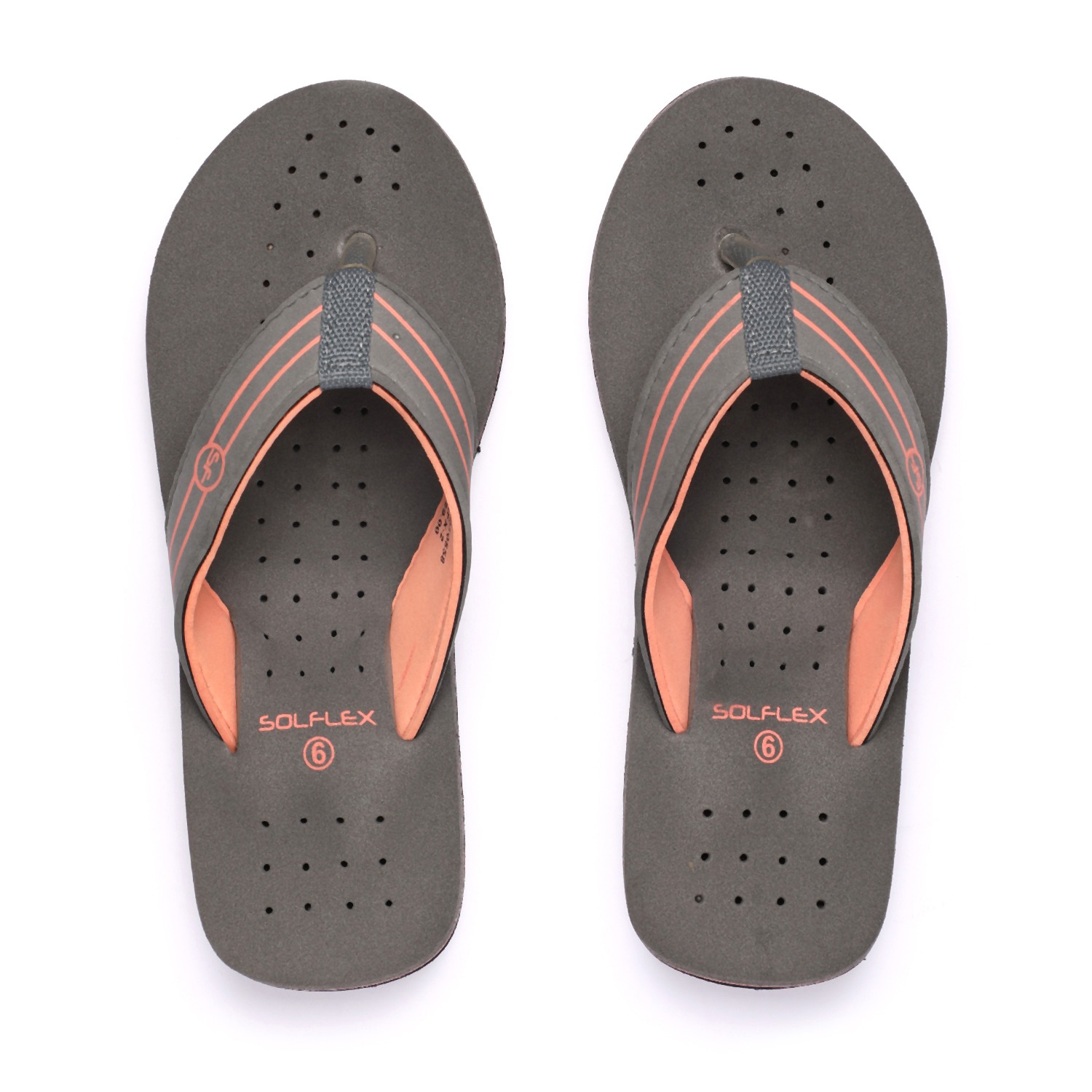 Solflex Women Grey Flip Flops