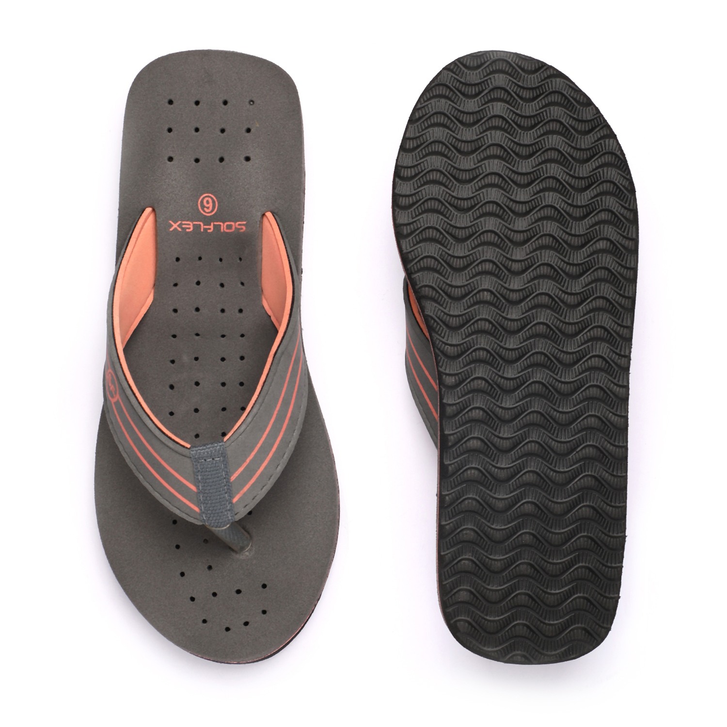 Solflex Women Grey Flip Flops