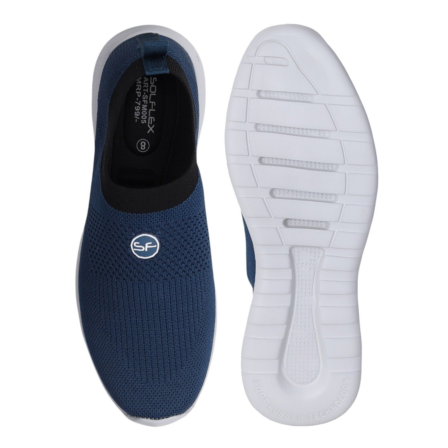 Men Navy black Slip-On Walking Shoes