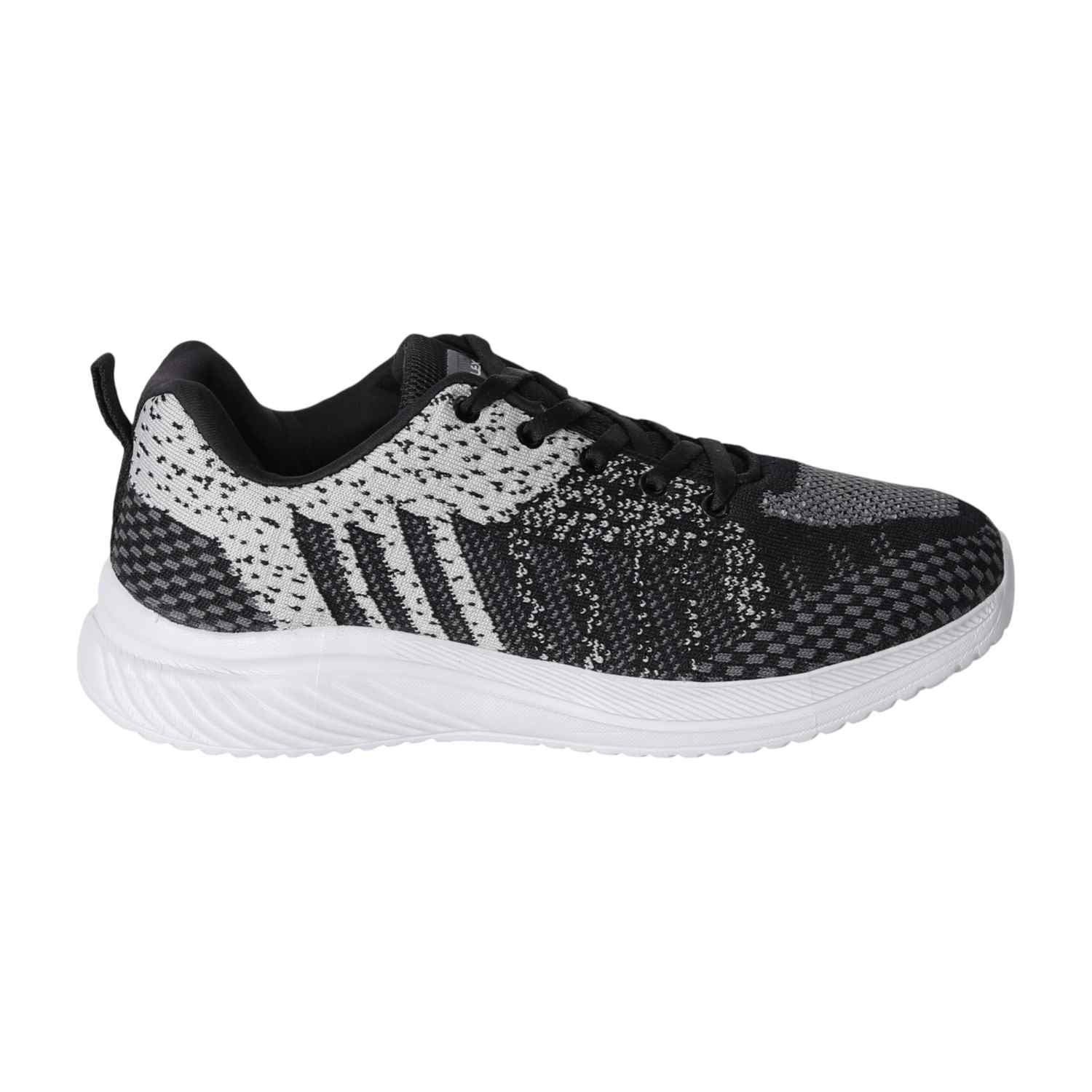 Men Black Patterned Knit Walking Shoes