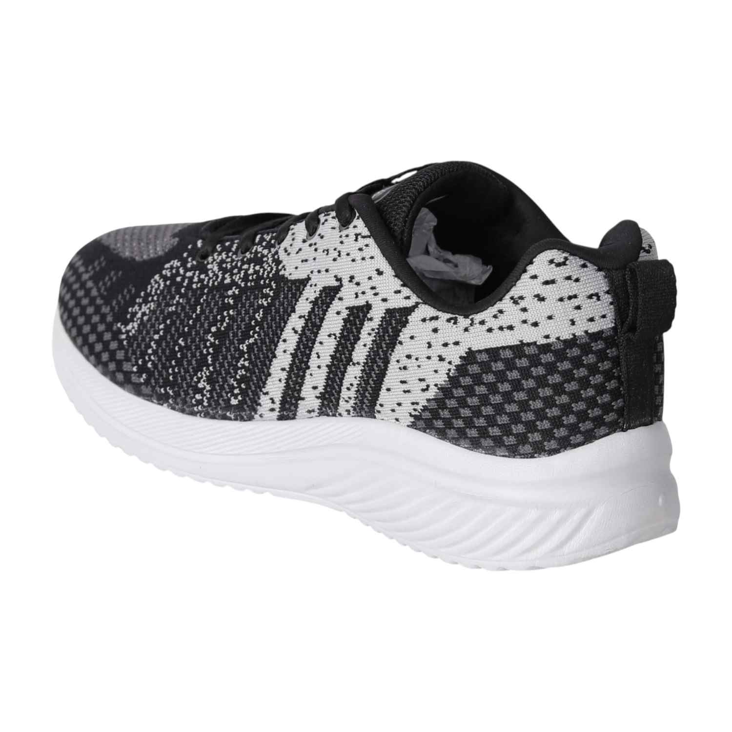 Men Black Patterned Knit Walking Shoes