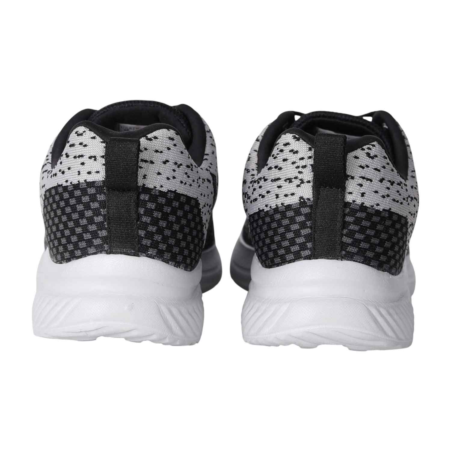 Men Black Patterned Knit Walking Shoes