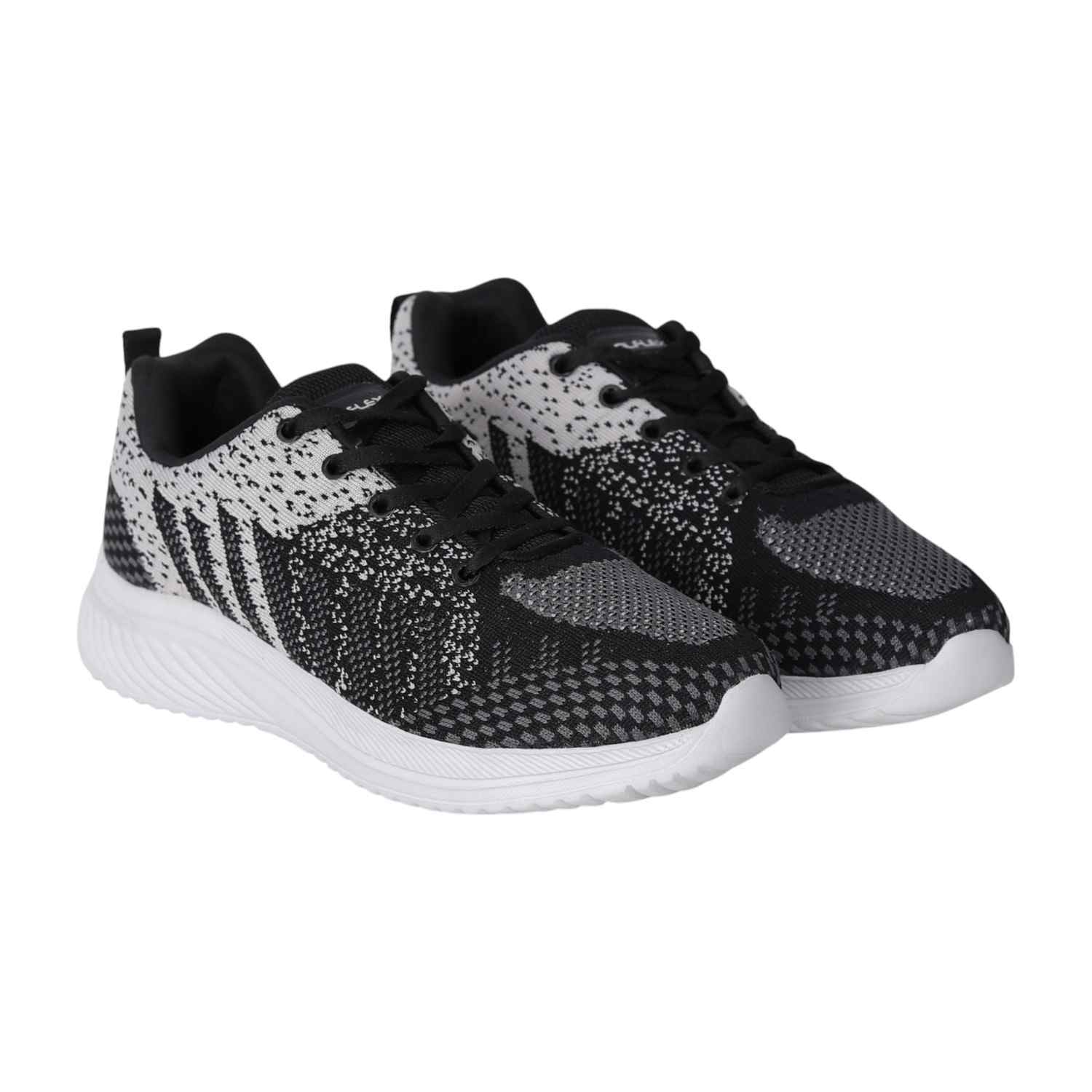 Men Black Patterned Knit Walking Shoes