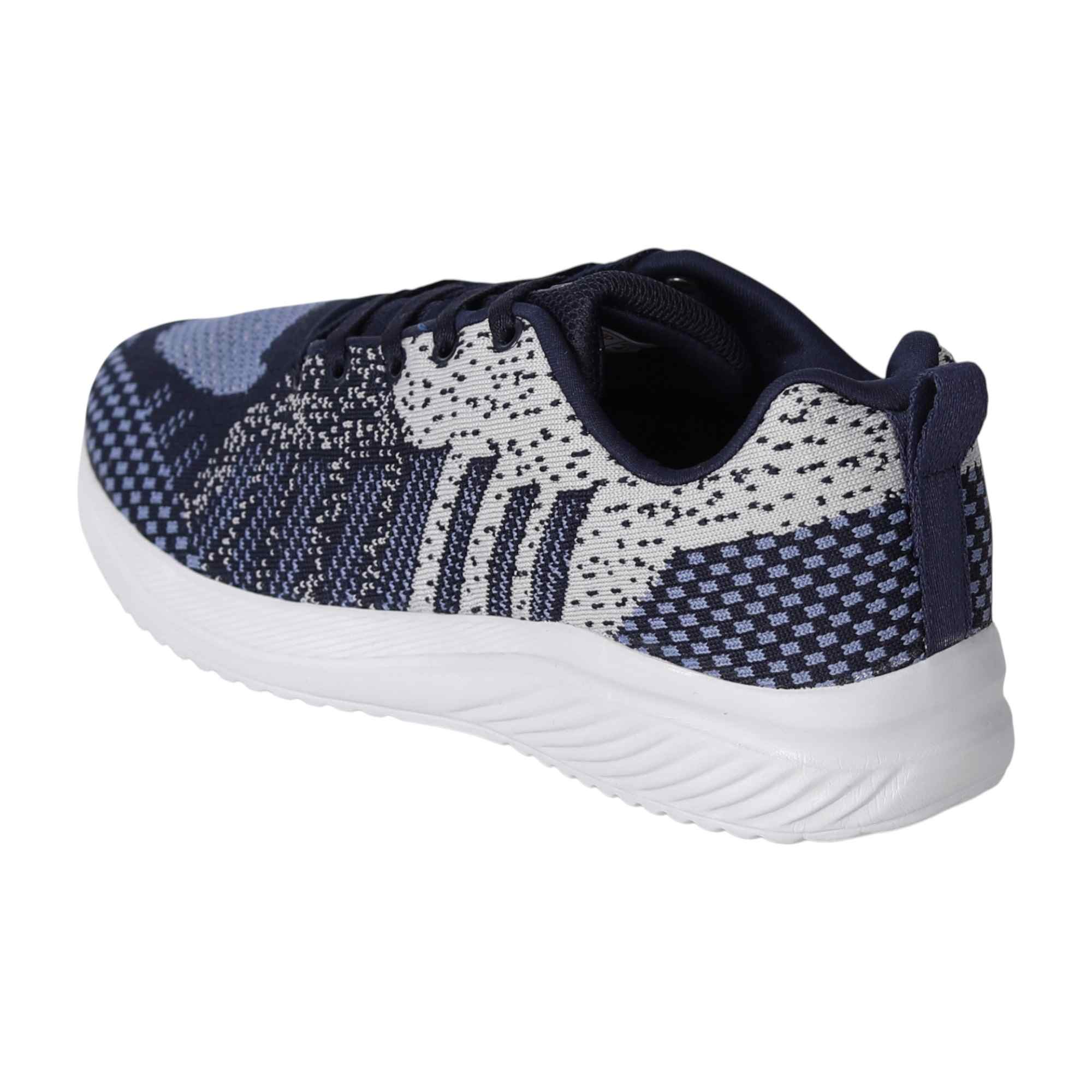 Men Navy Patterned Knit Walking Shoes