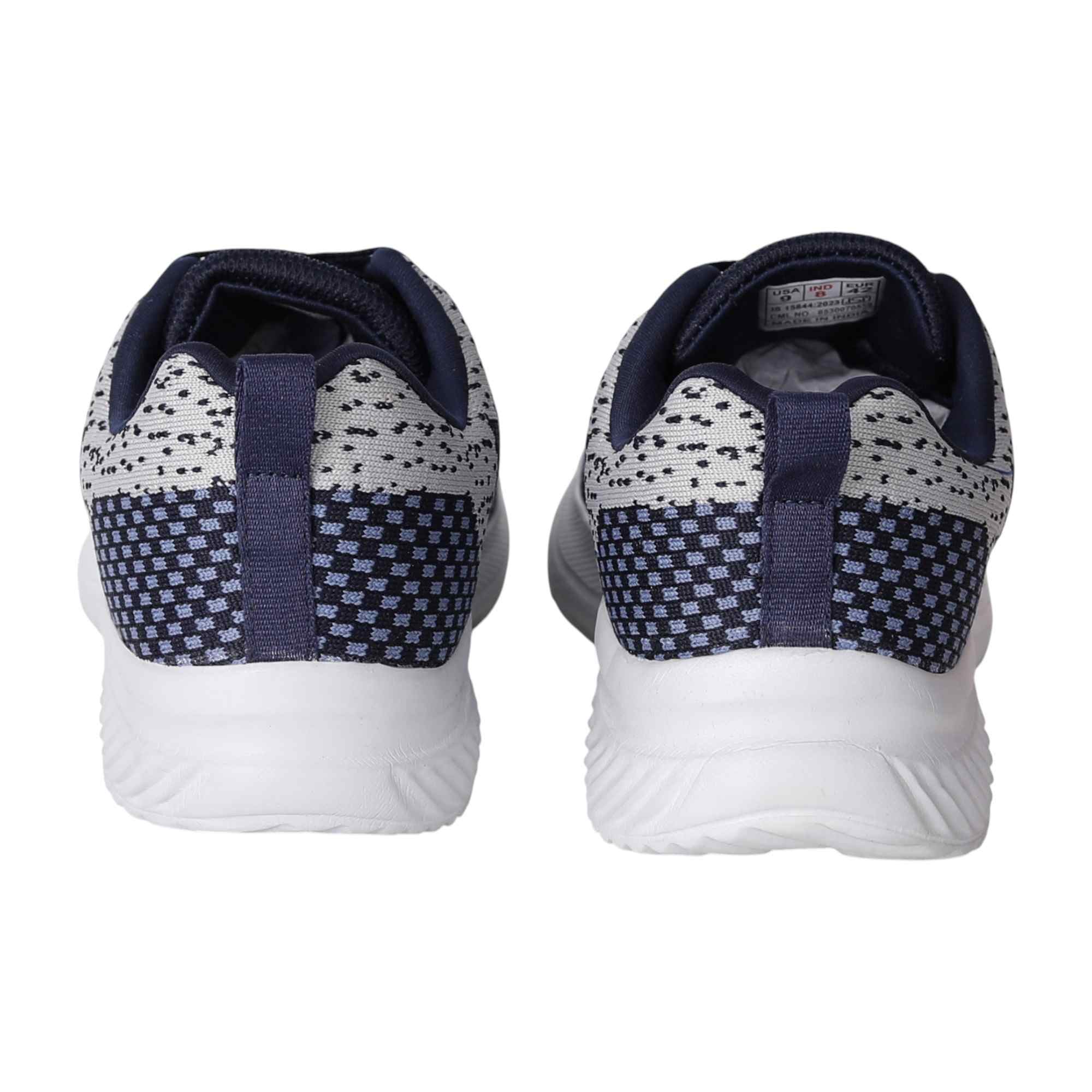 Men Navy Patterned Knit Walking Shoes