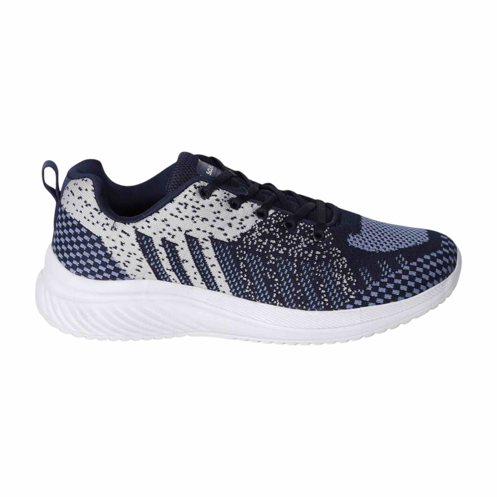 Men Navy Patterned Knit Walking Shoes