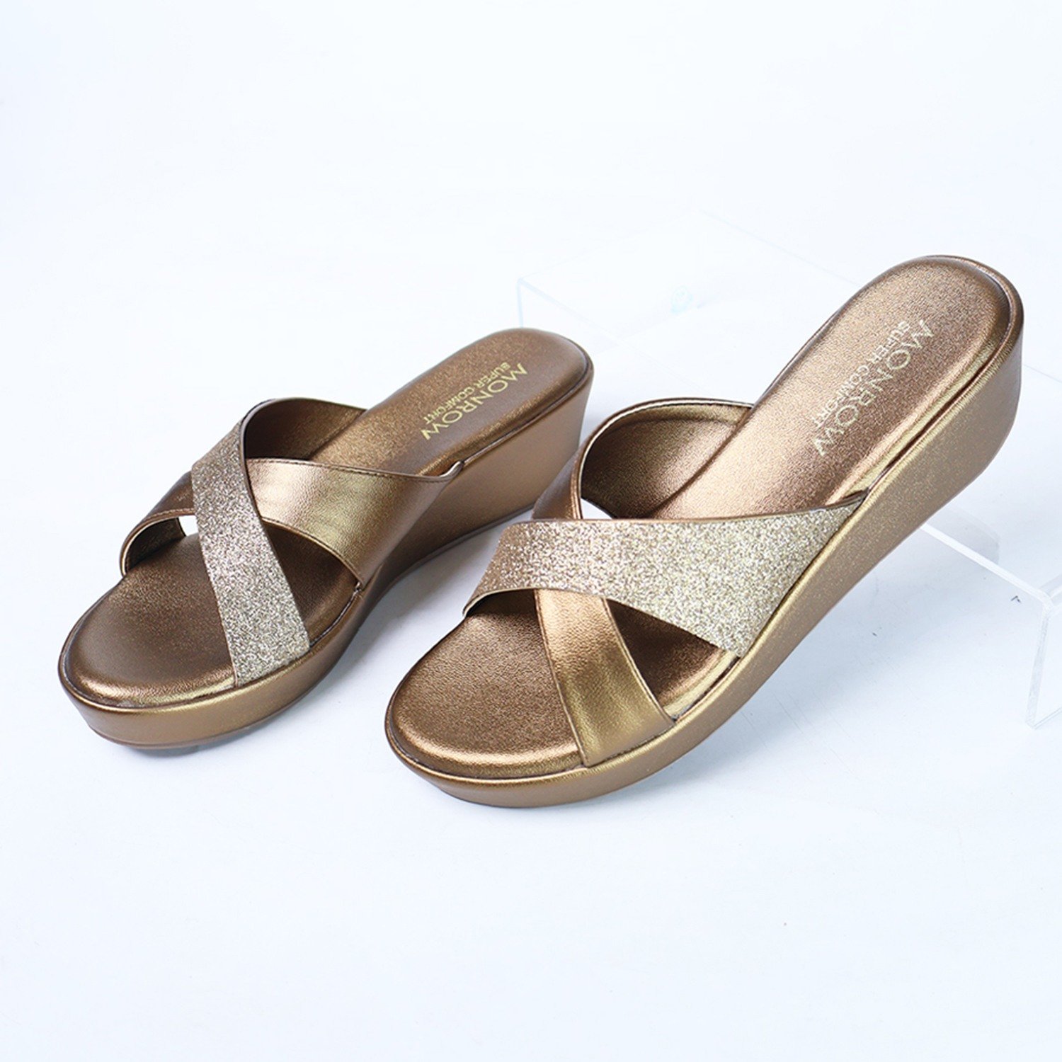 Monrow Elain Bronze Wedge Heels