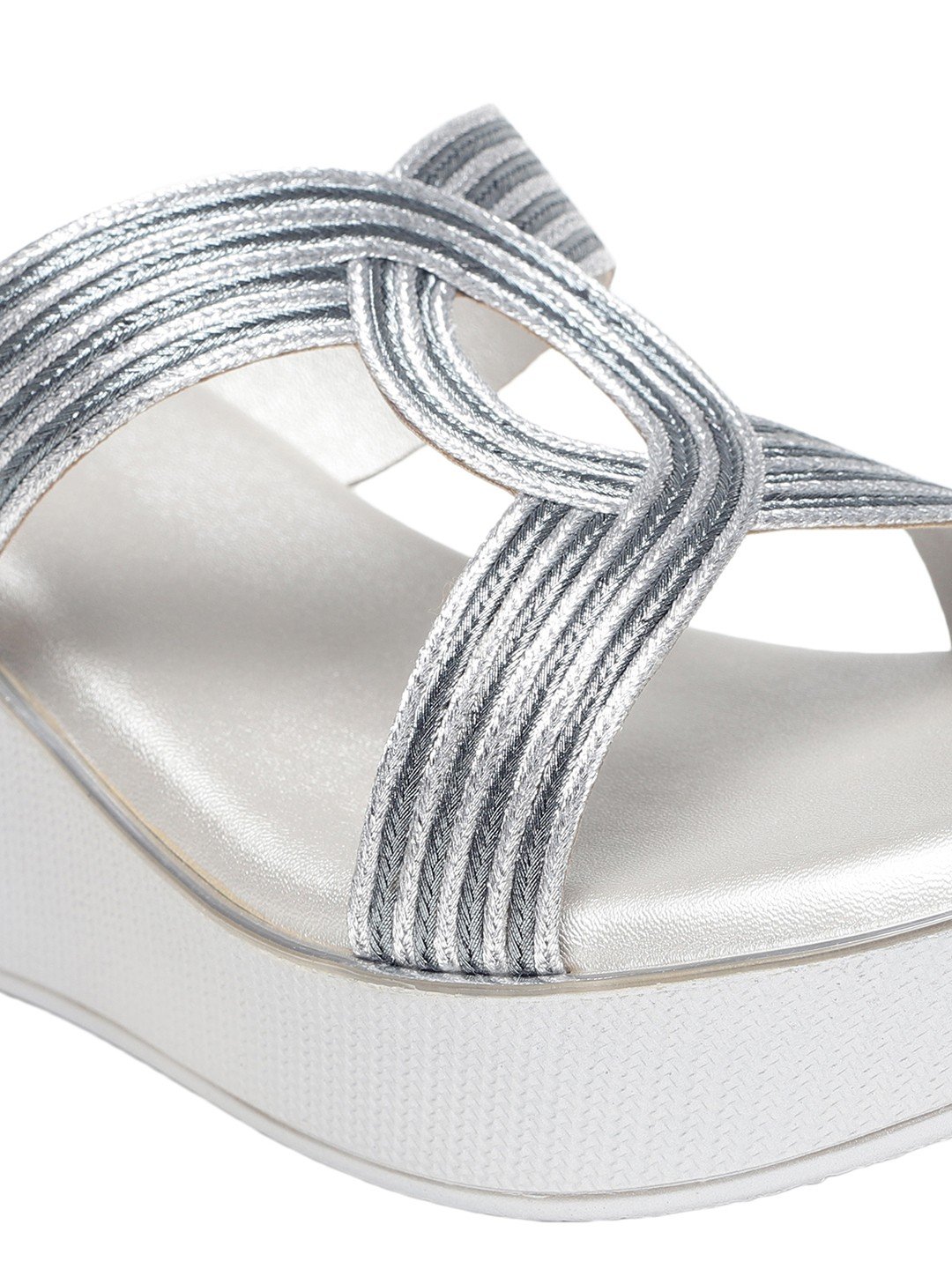 Monrow Tinley Silver Flatform Heels