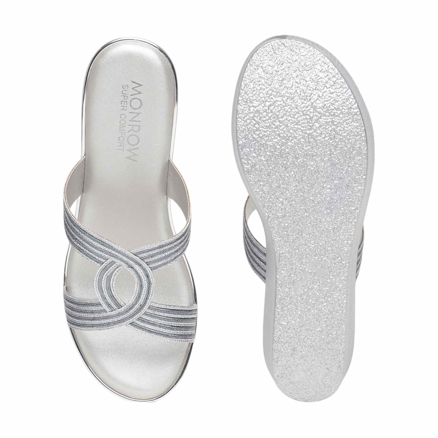 Monrow Tinley Silver Flatform Heels