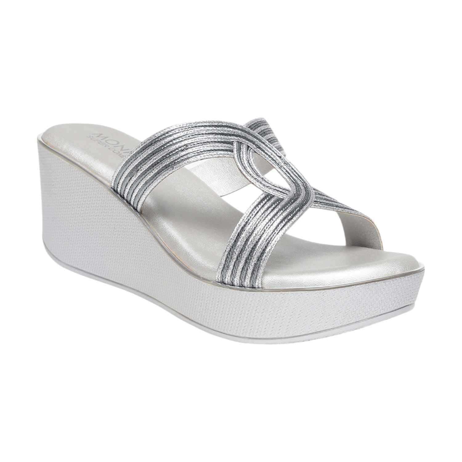 Monrow Tinley Silver Flatform Heels