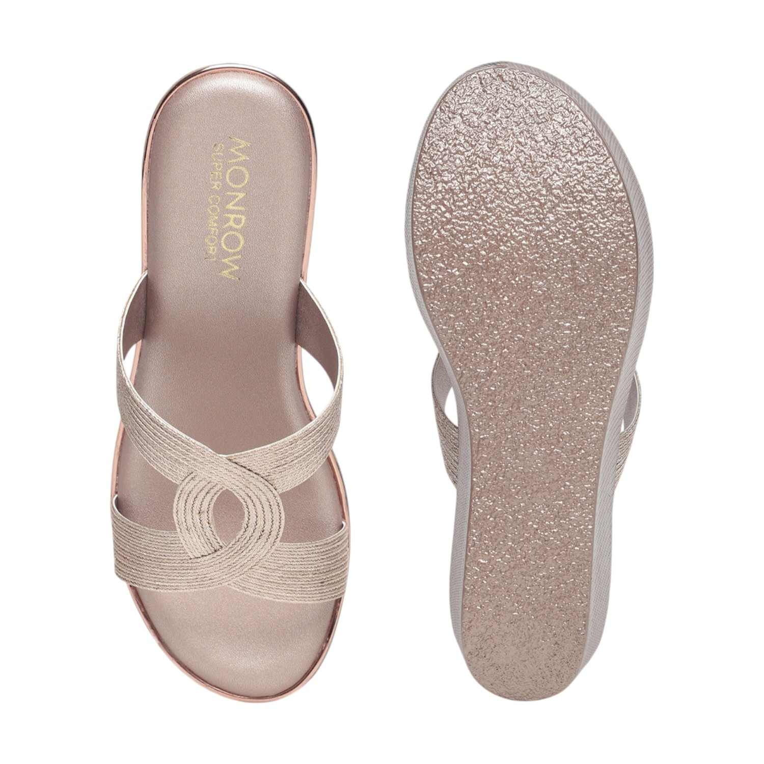 Monrow | Monrow Tinley Rose Gold Flatform Heels|3