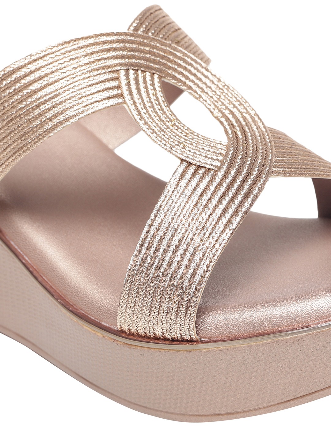 Monrow | Monrow Tinley Rose Gold Flatform Heels|4