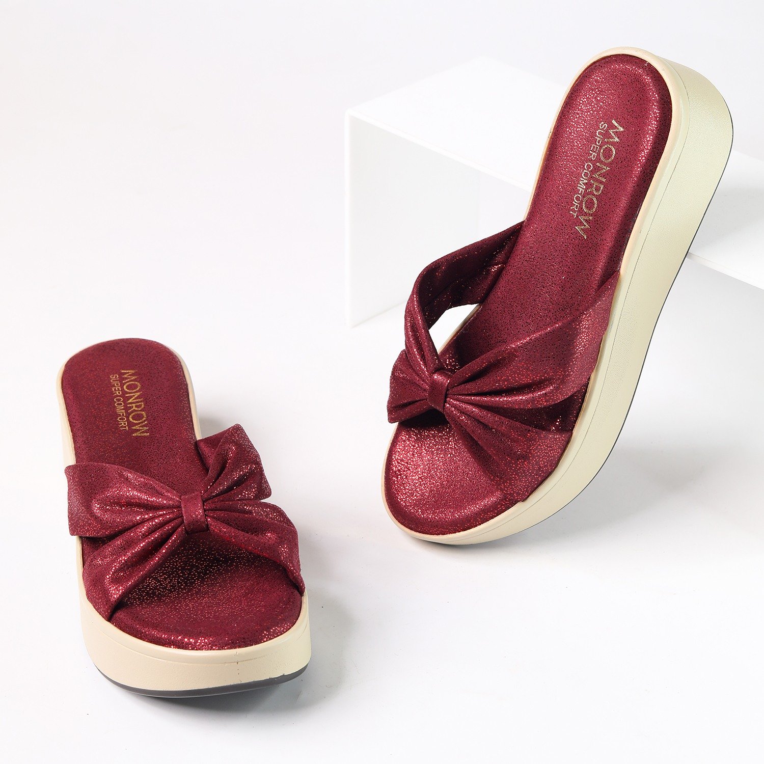 Monrow Nellie Maroon Flatform Heels