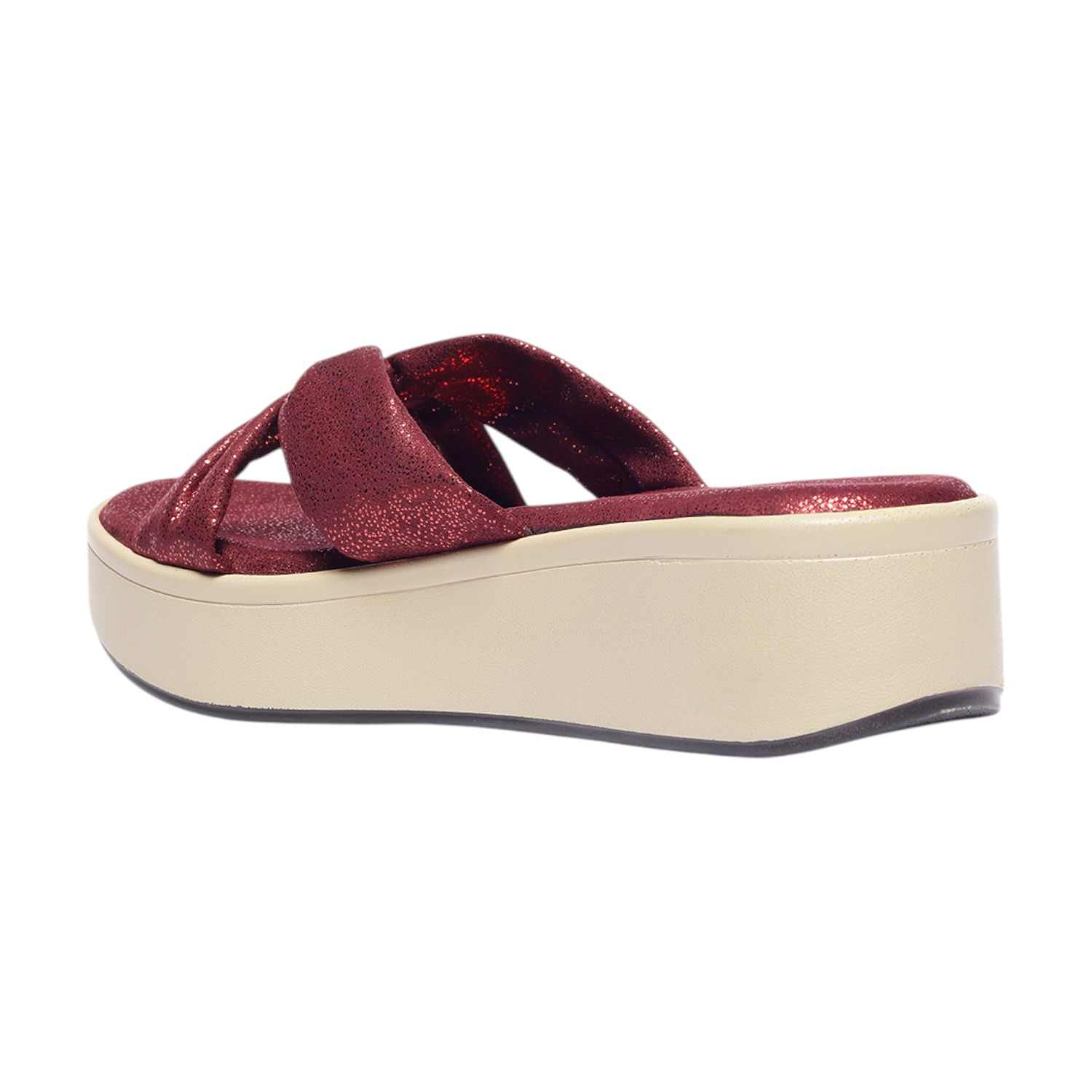 Monrow Nellie Maroon Flatform Heels