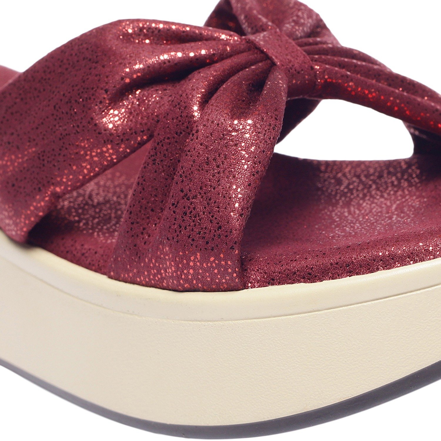 Monrow Nellie Maroon Flatform Heels