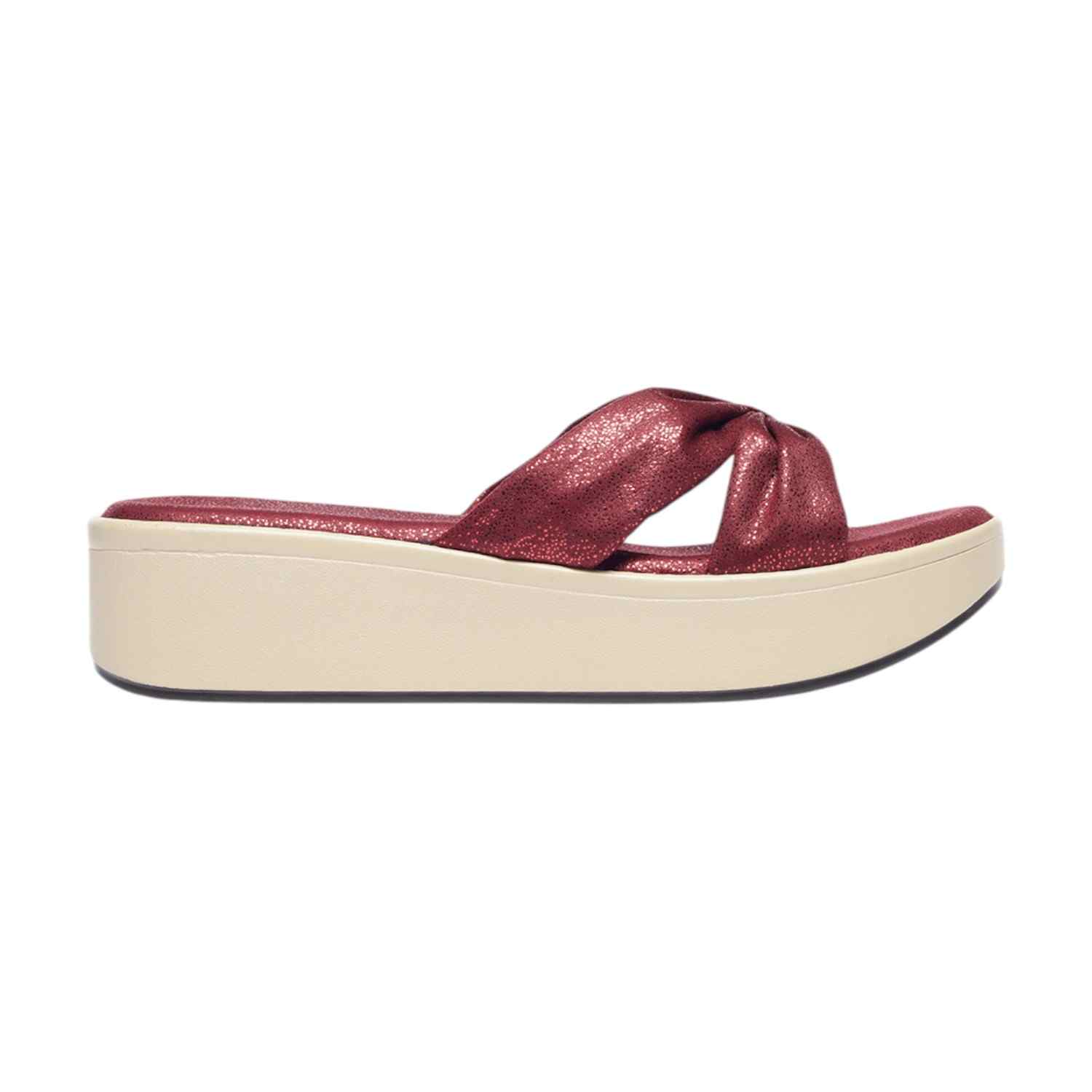Monrow Nellie Maroon Flatform Heels