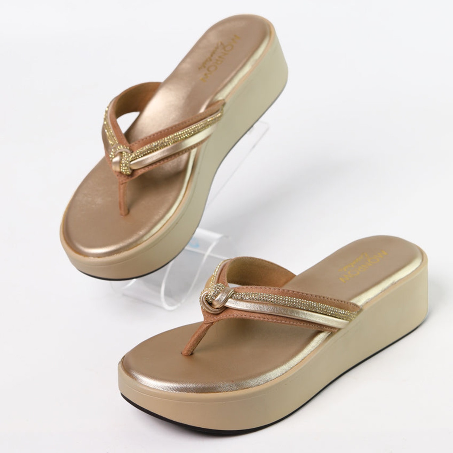Monrow | Monrow Nancy Gold Flatform Heels|8
