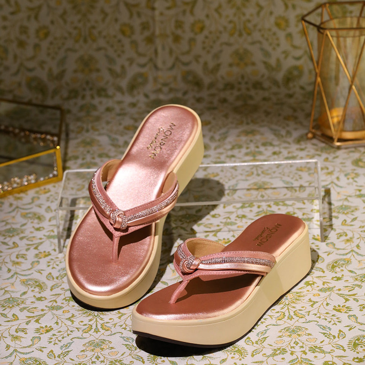 Monrow Nancy Rose Gold Flatform Heels