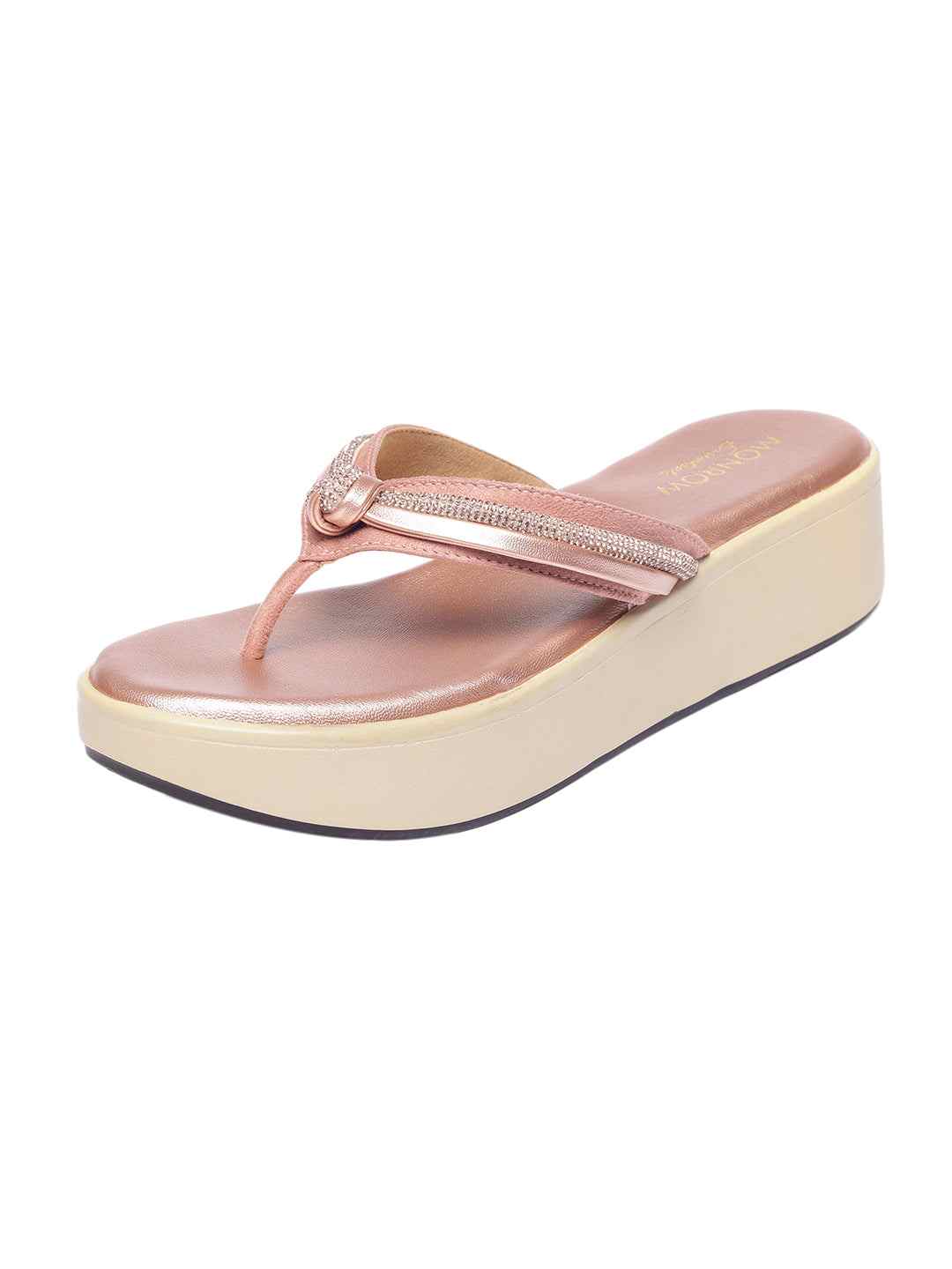 Monrow Nancy Rose Gold Flatform Heels