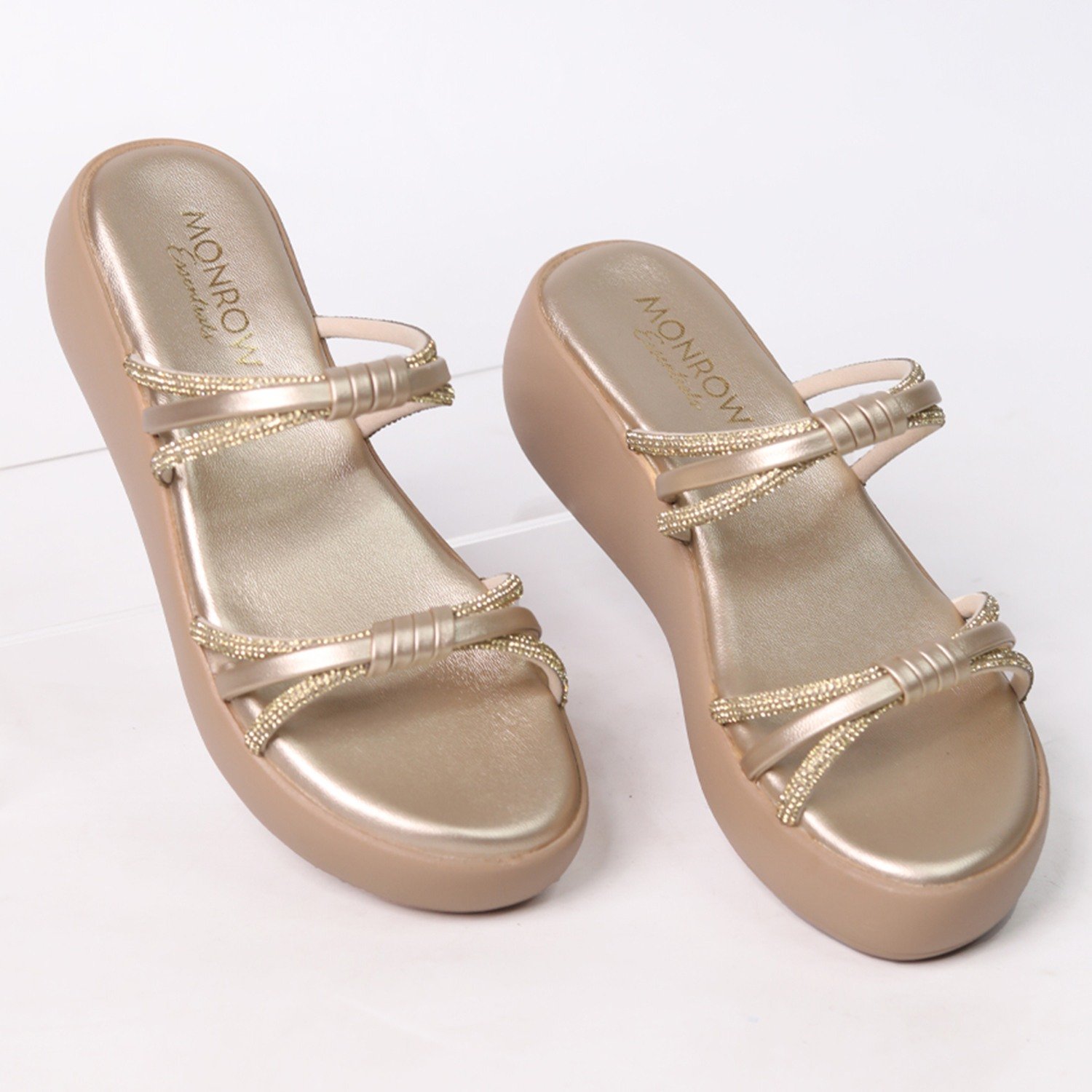 Monrow Daisy Gold Flatform Heels
