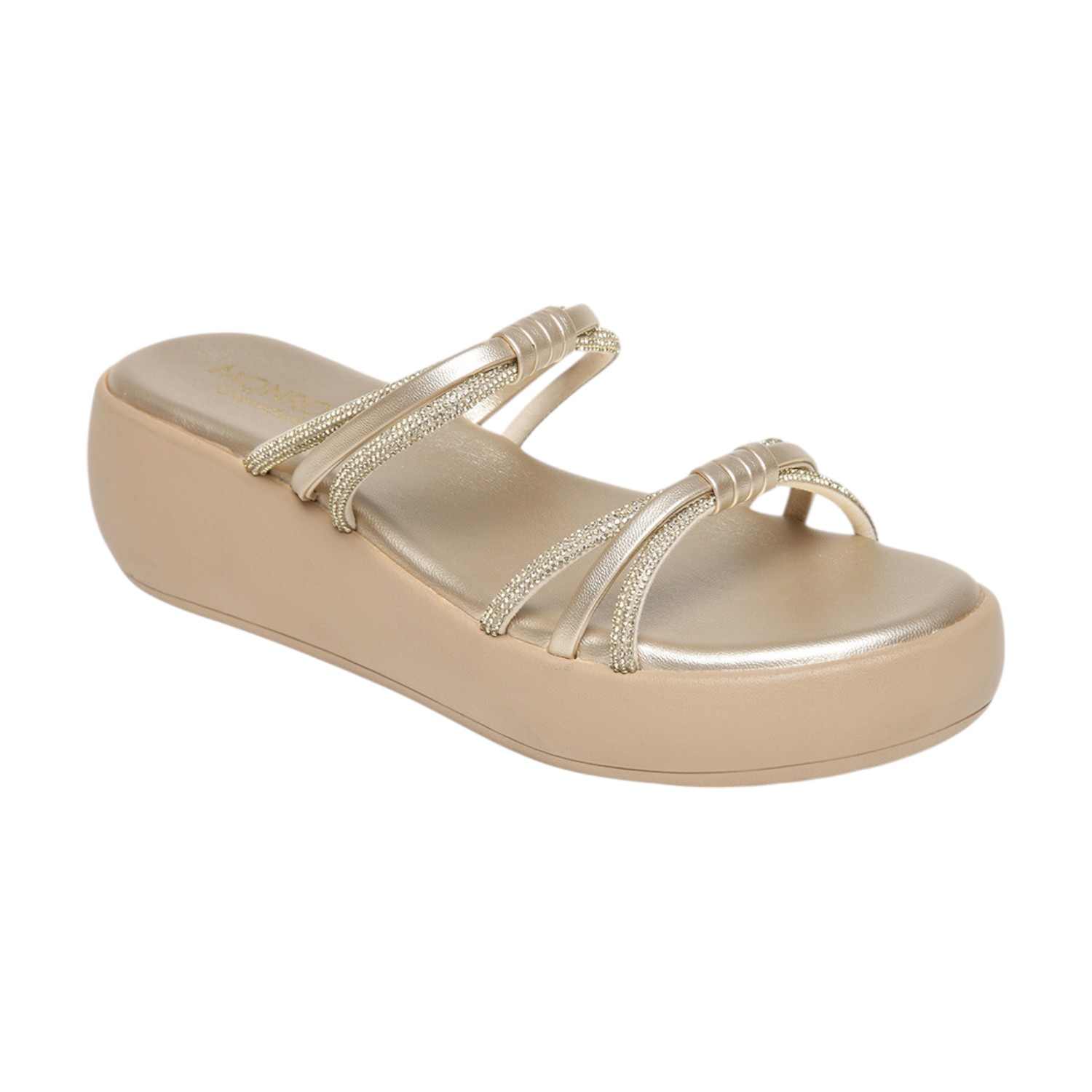 Monrow Daisy Gold Flatform Heels