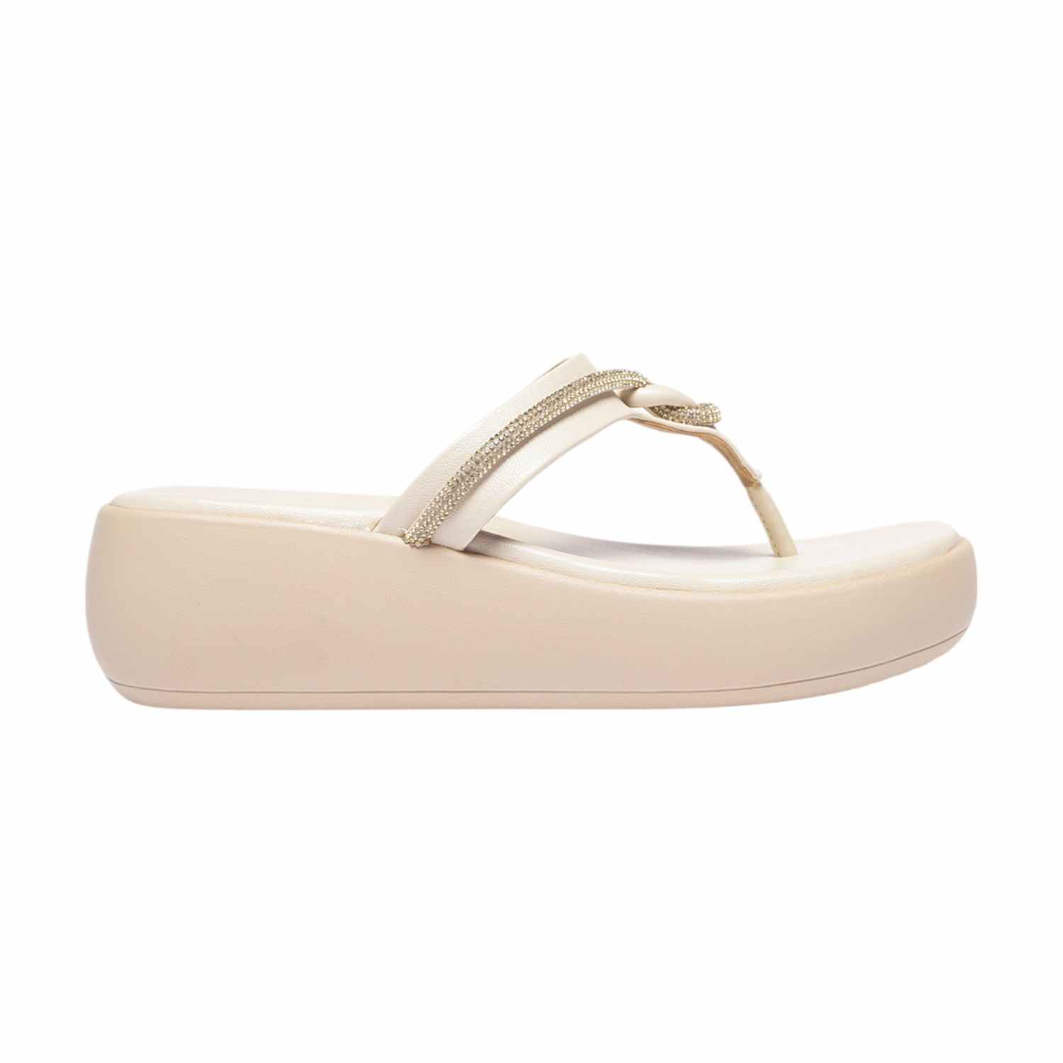 Monrow Ottilie Cream Flatform Heels