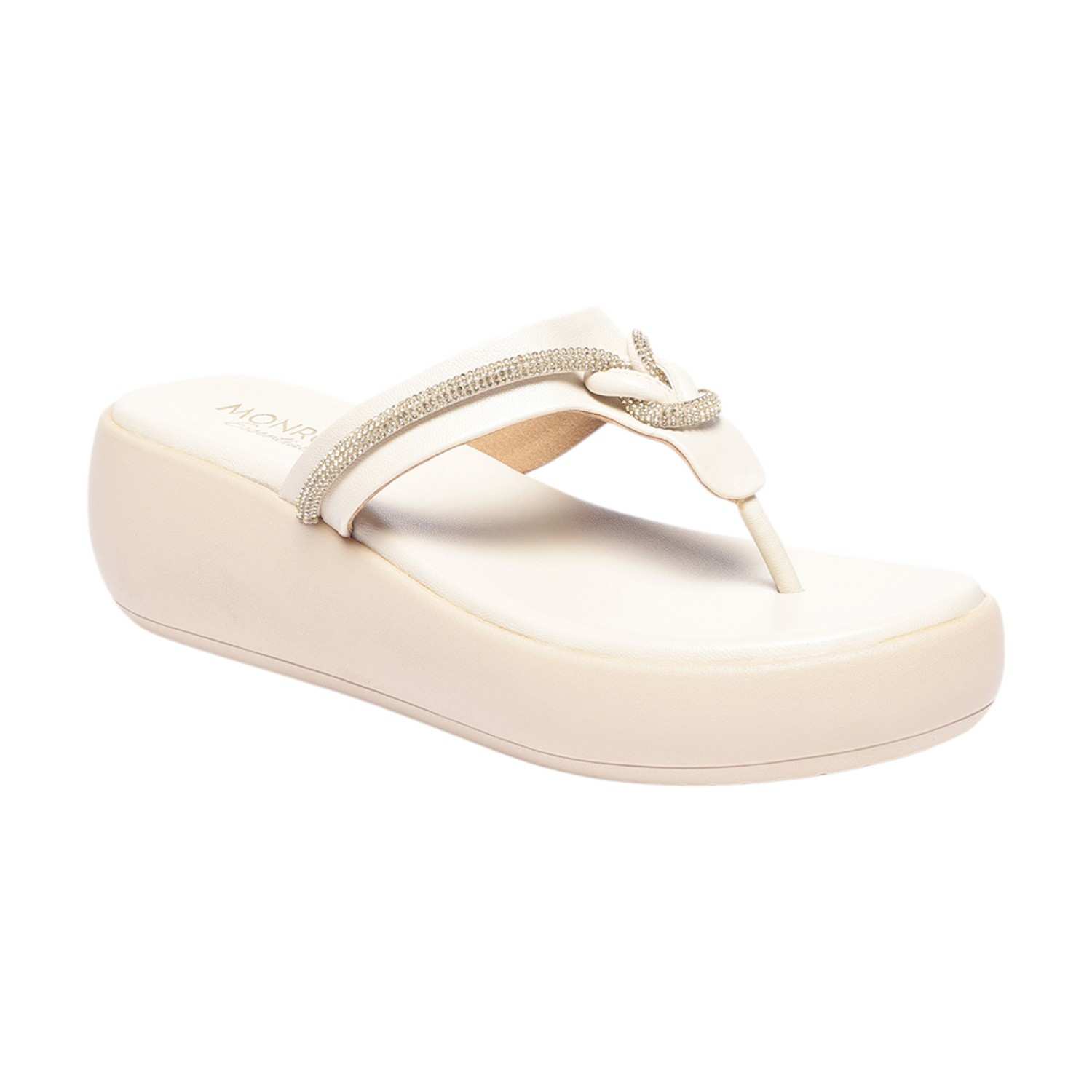 Monrow Ottilie Cream Flatform Heels