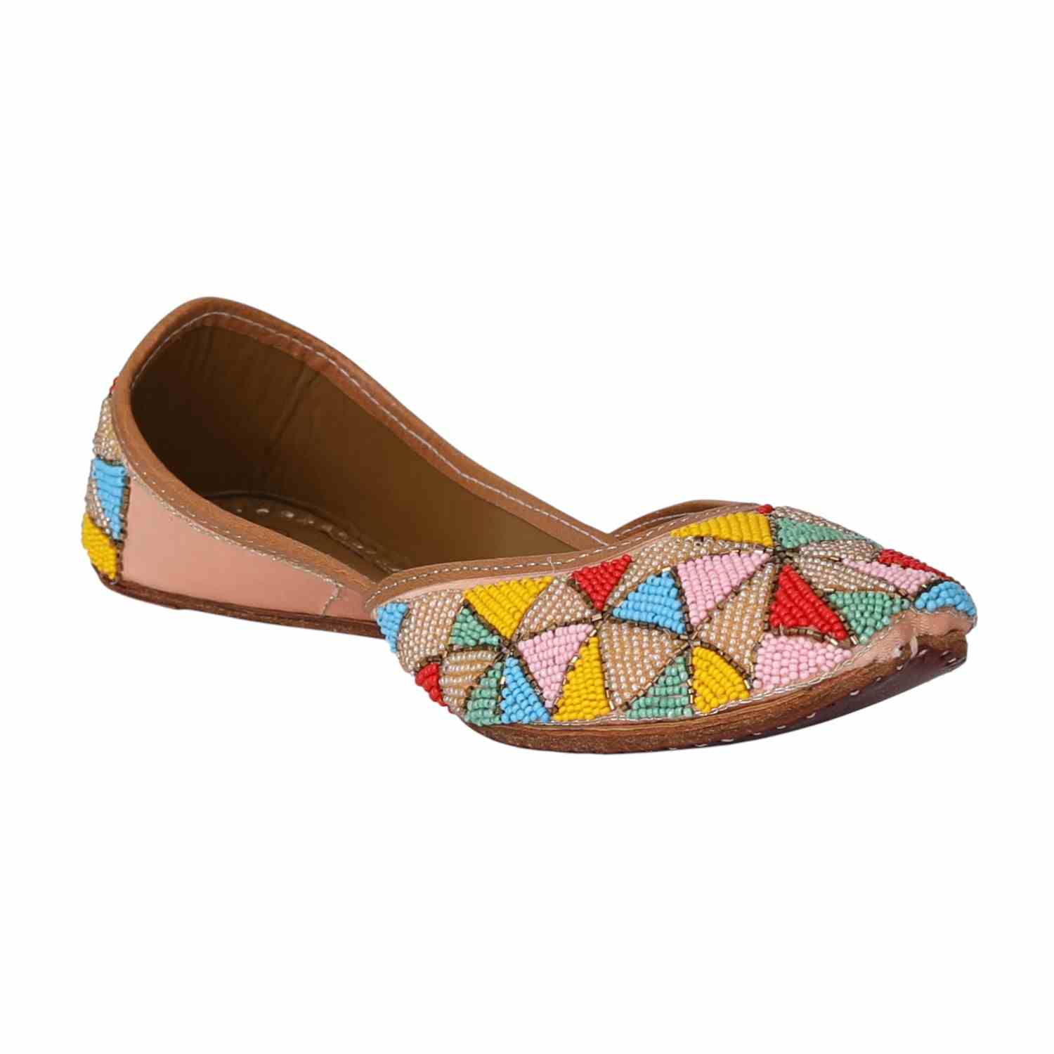 Women Vibrant Multicolor Beaded Mojaries