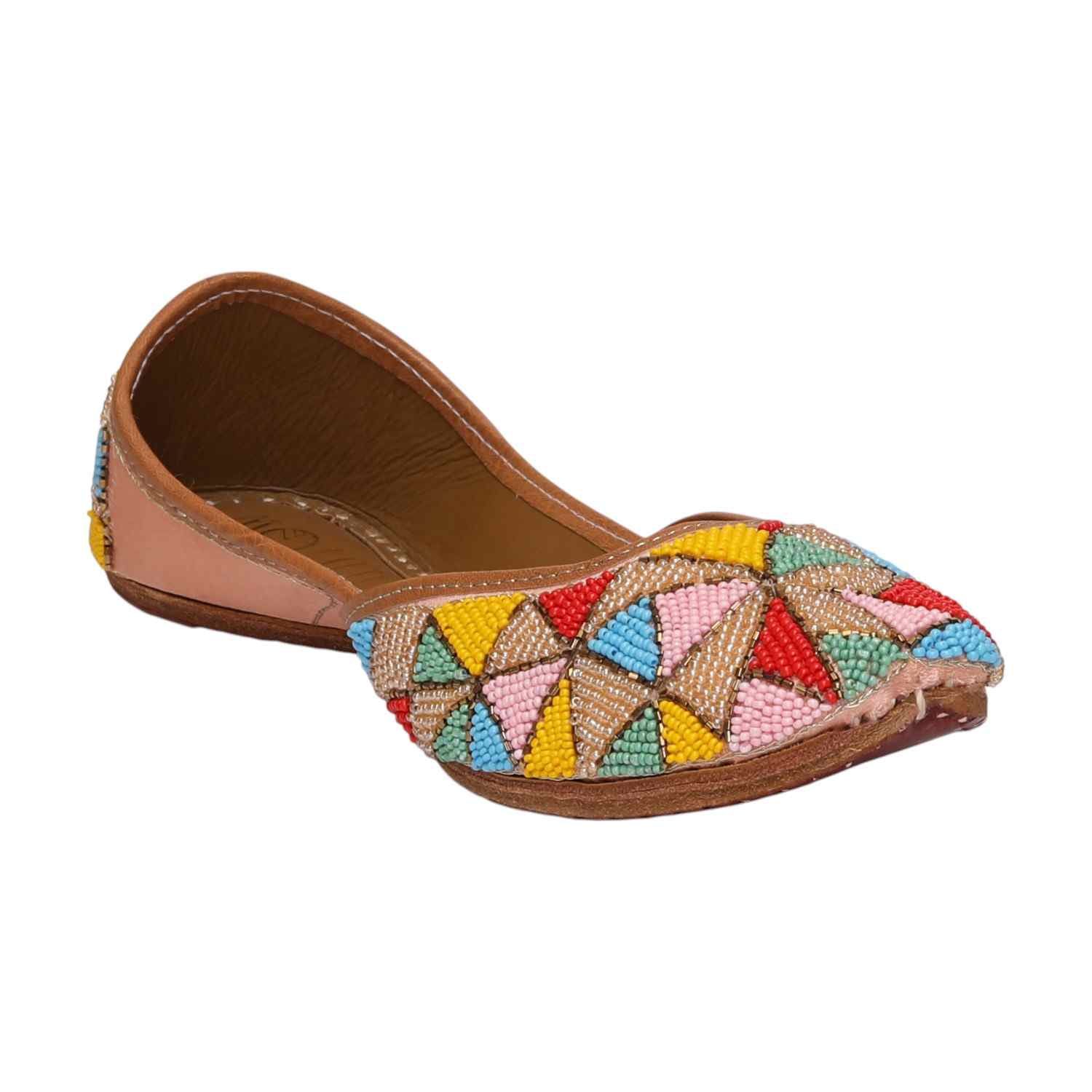 Women Vibrant Multicolor Beaded Mojaries