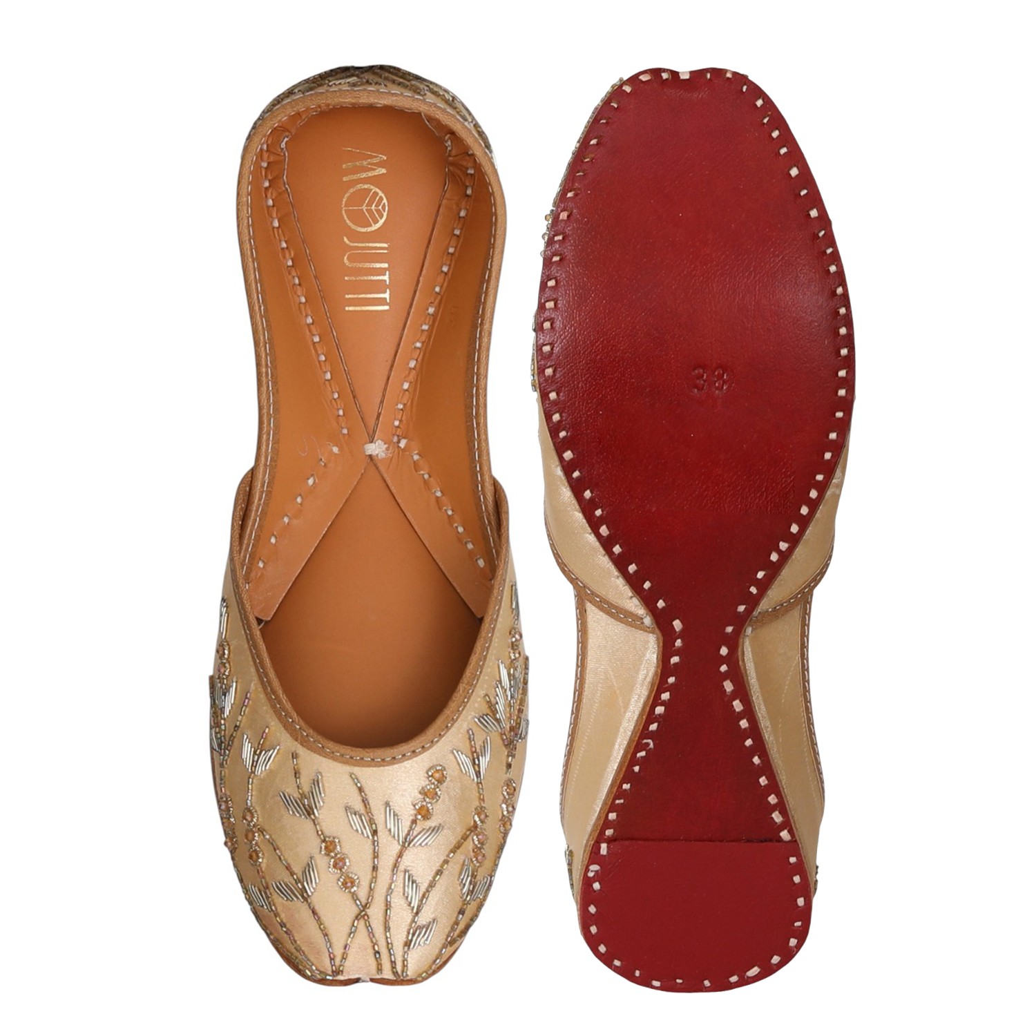 Golden Glow Beaded Jutti