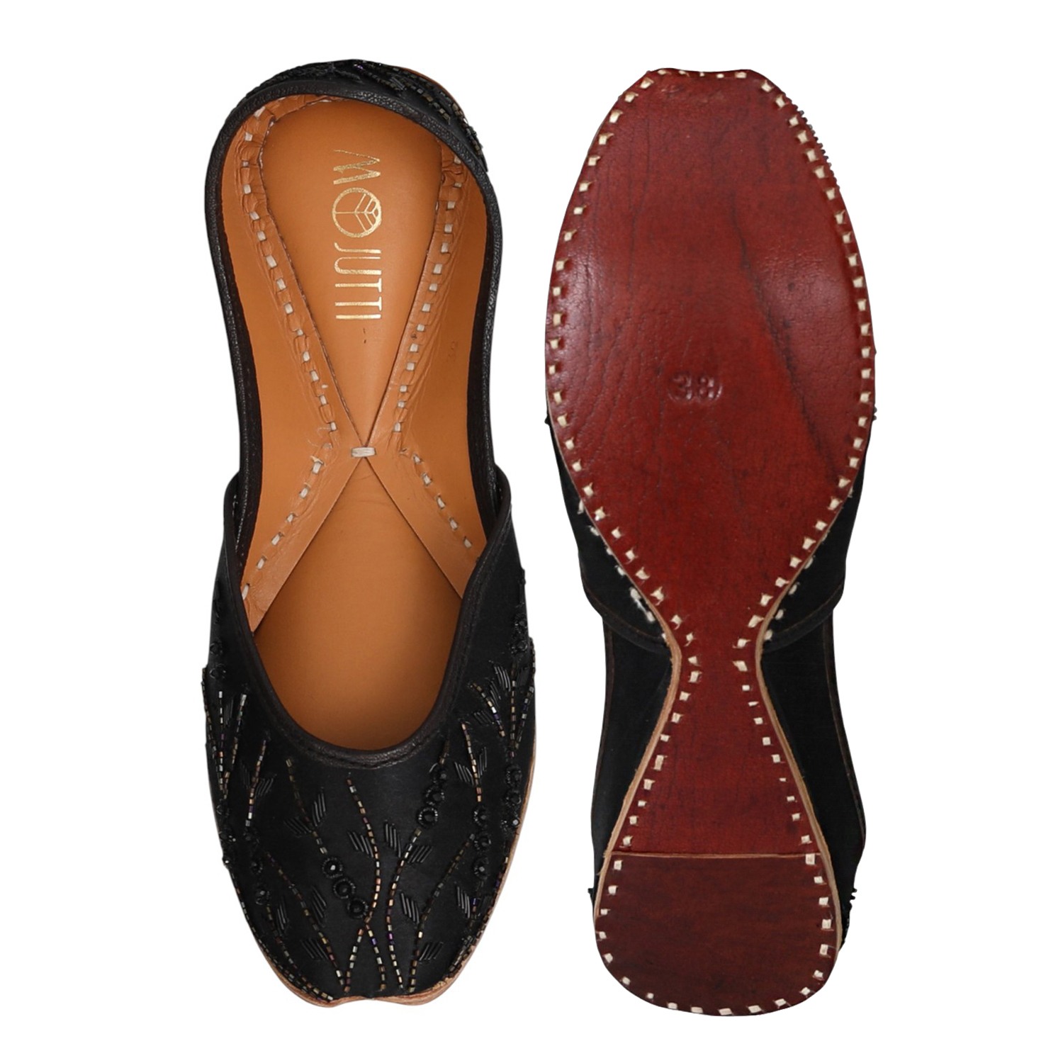 Midnight Grace Beaded Jutti