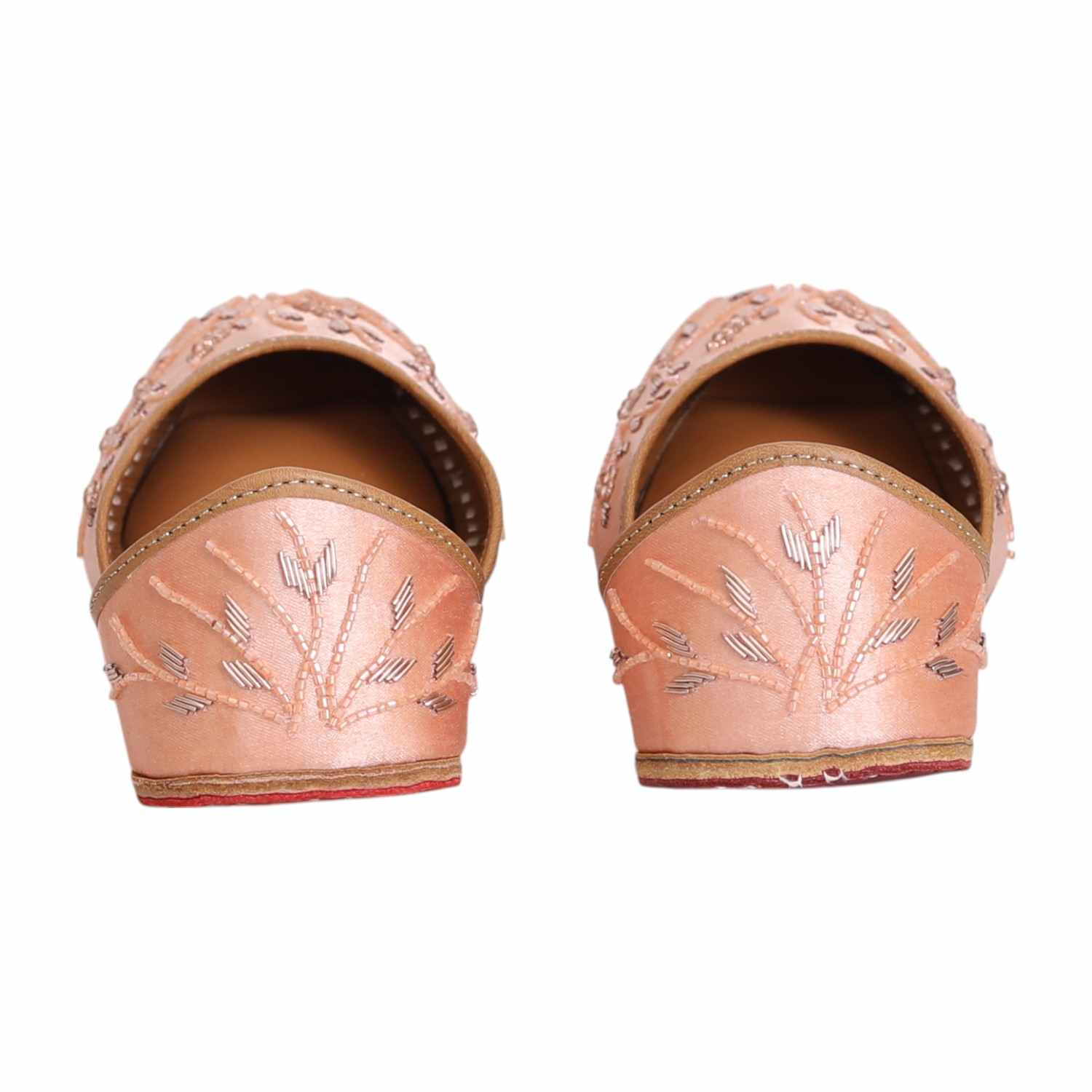 Women’s Peach Embroidered Ethnic Jutti