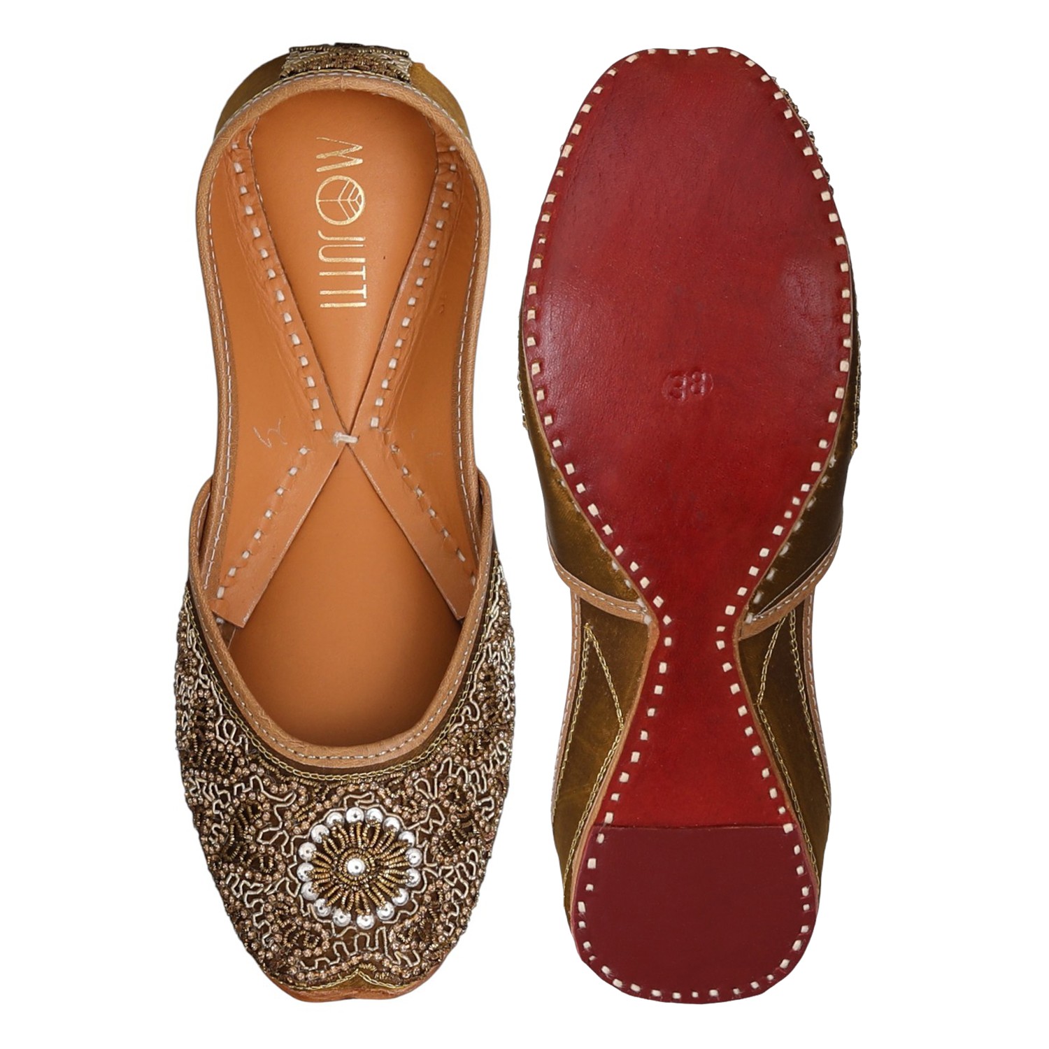 Regal Bronze Embroidered Jutti